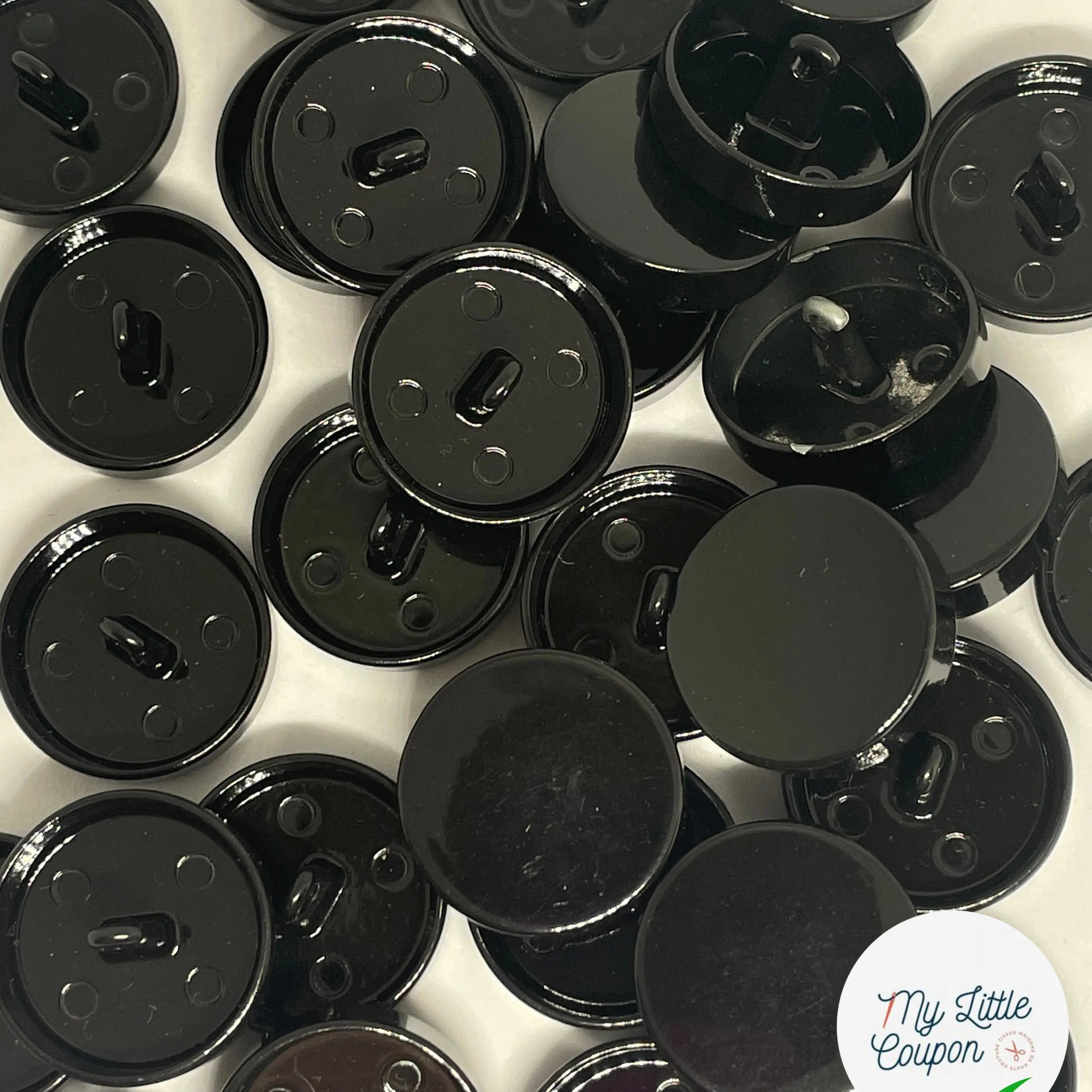 BOUTON À QUEUE EN FER NOIR 23MM - LOT DE 6 - My Little Coupon