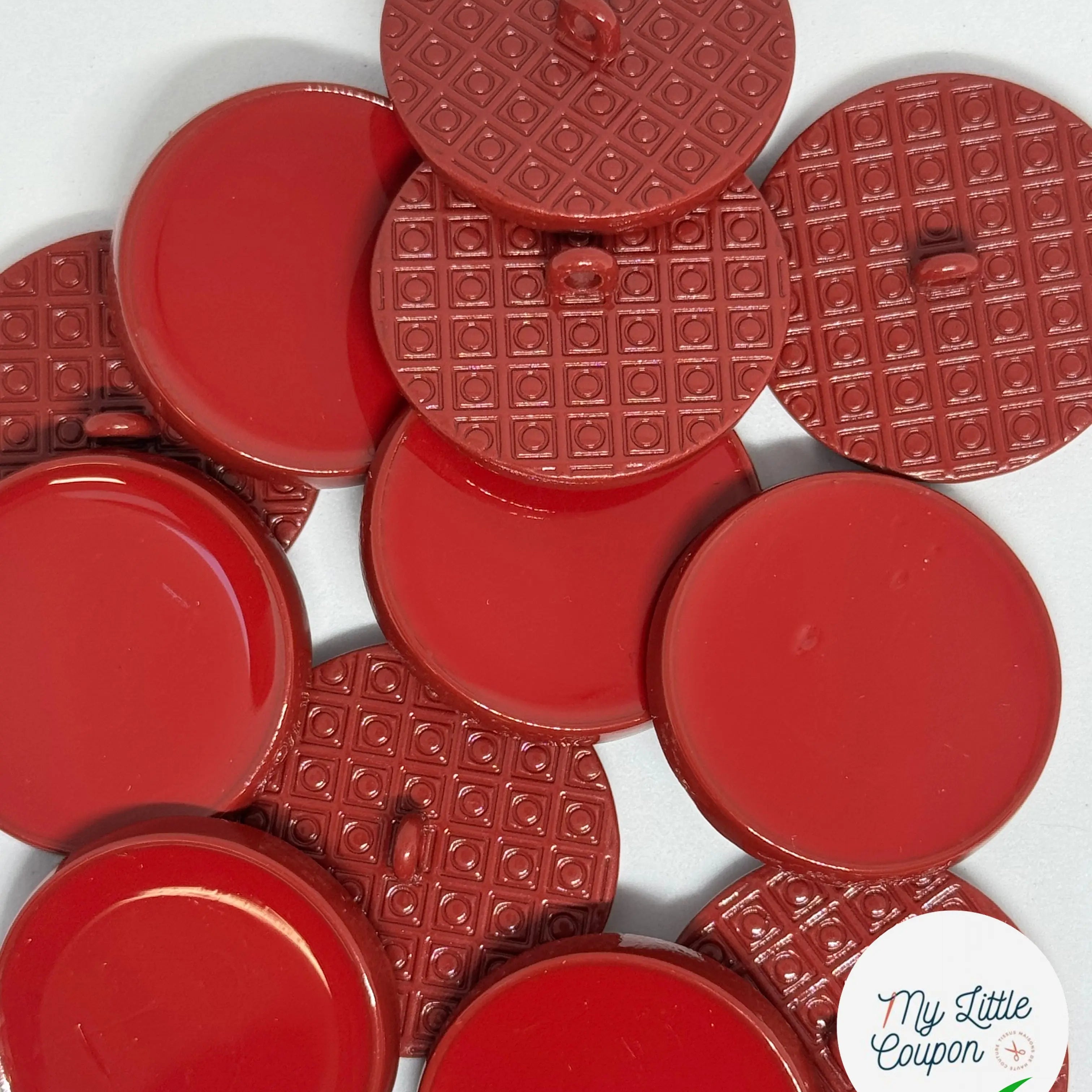 BOUTON À QUEUE MÉTAL ROUGE / BORDEAUX - My Little Coupon