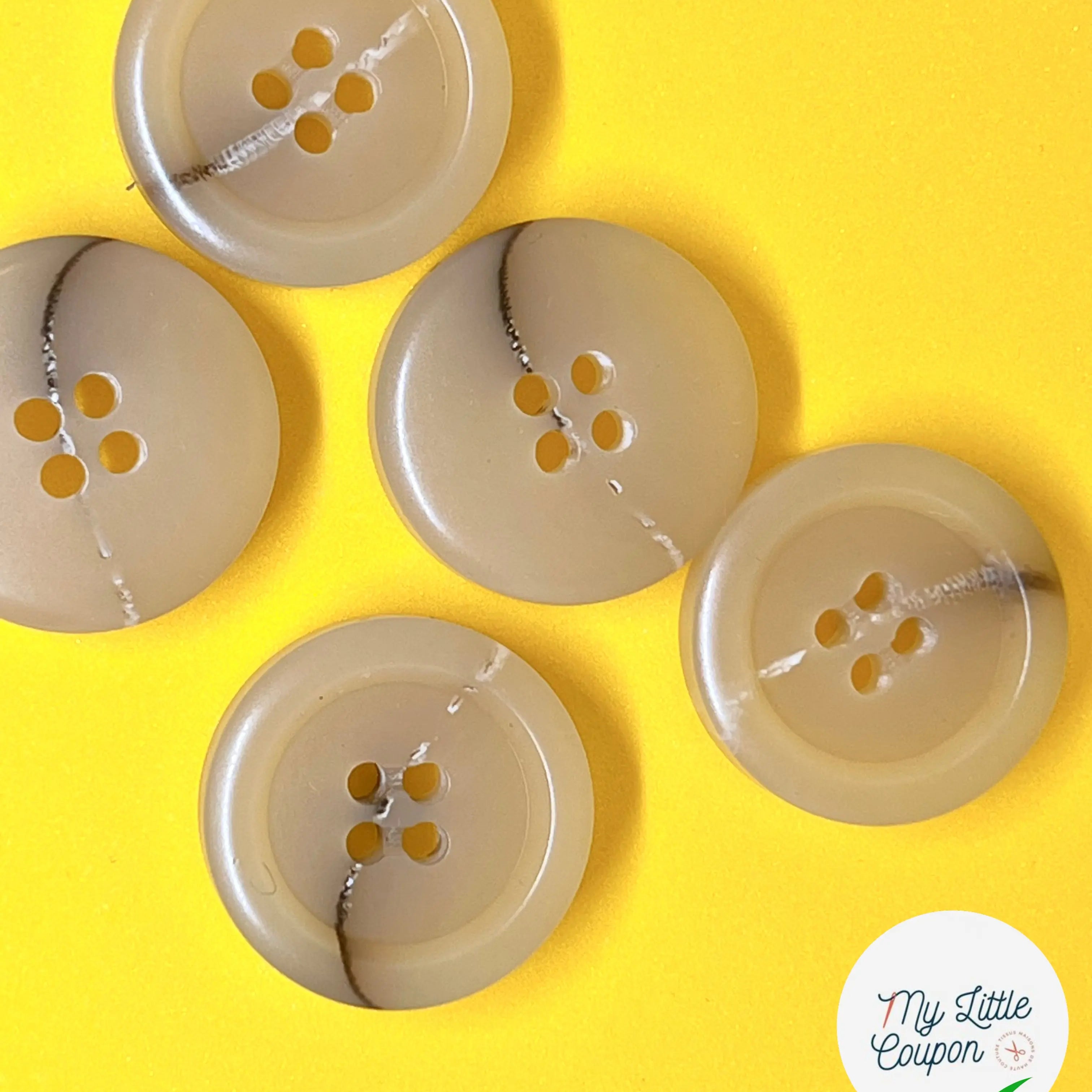 BOUTON BEIGE MARBRÉ 28mm - lot de 2 - My Little Coupon