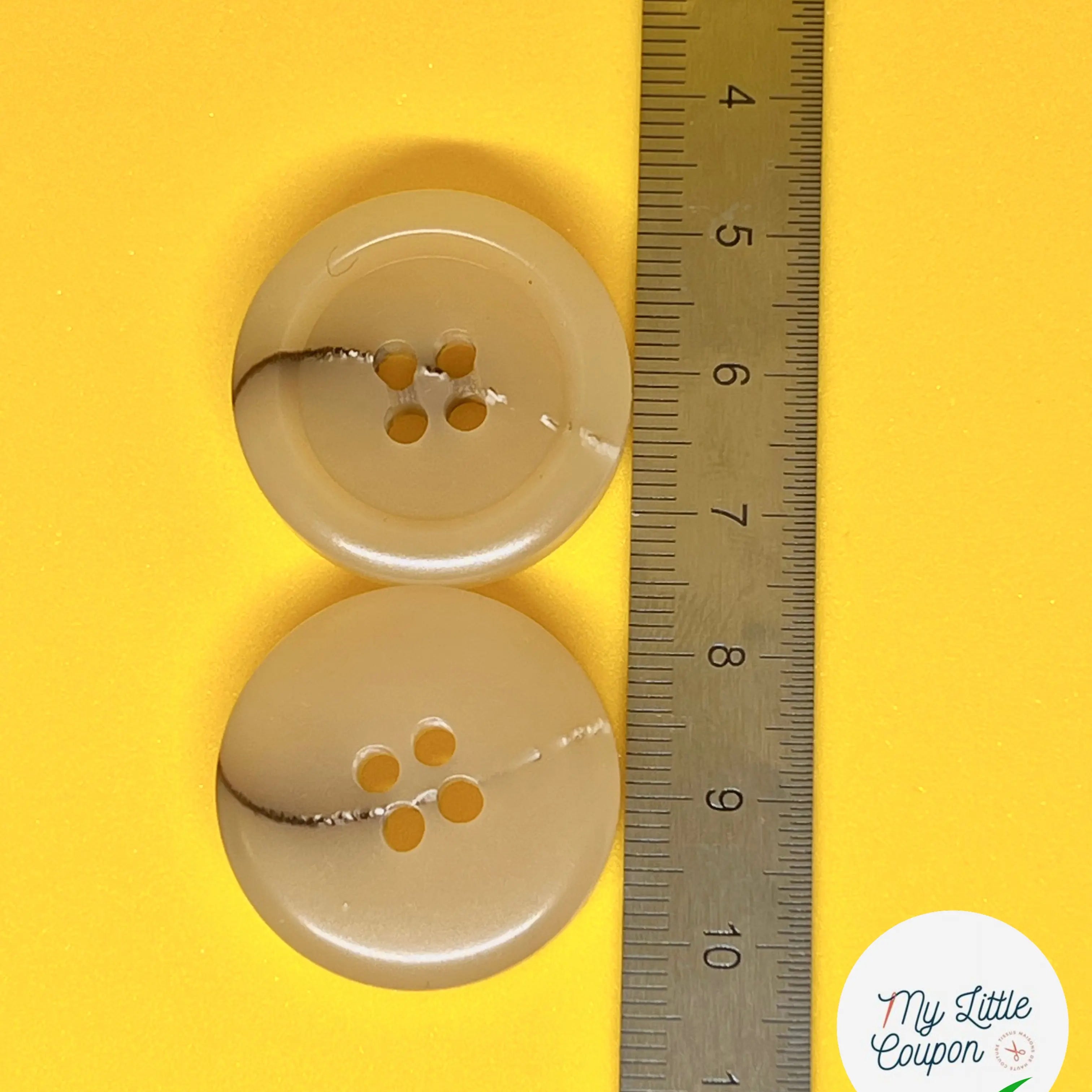 BOUTON BEIGE MARBRÉ 28mm - lot de 2 - My Little Coupon