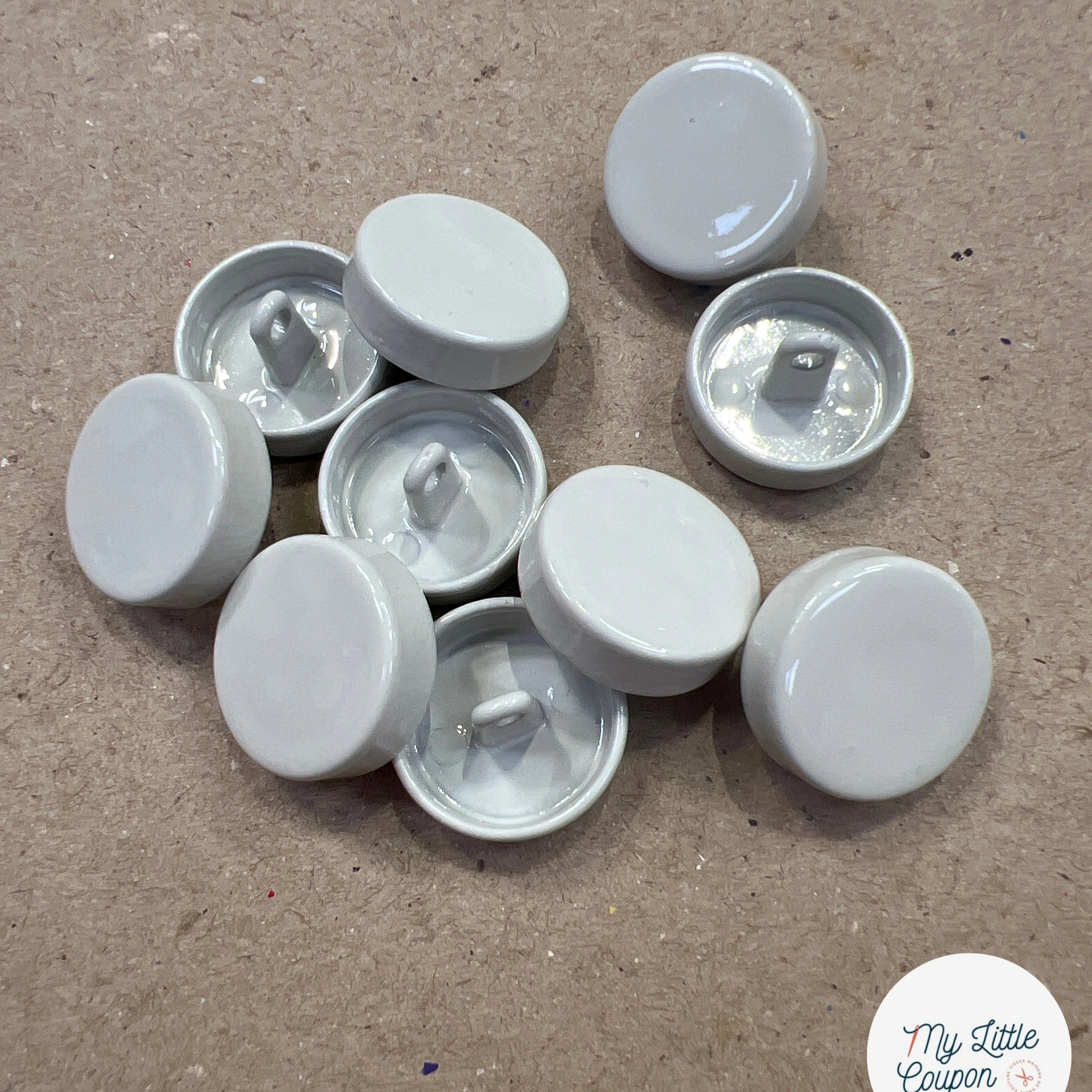 BOUTON EN MÉTAL À QUEUE BEIGE GRIS SOUTENU (lot de 5) - My Little Coupon
