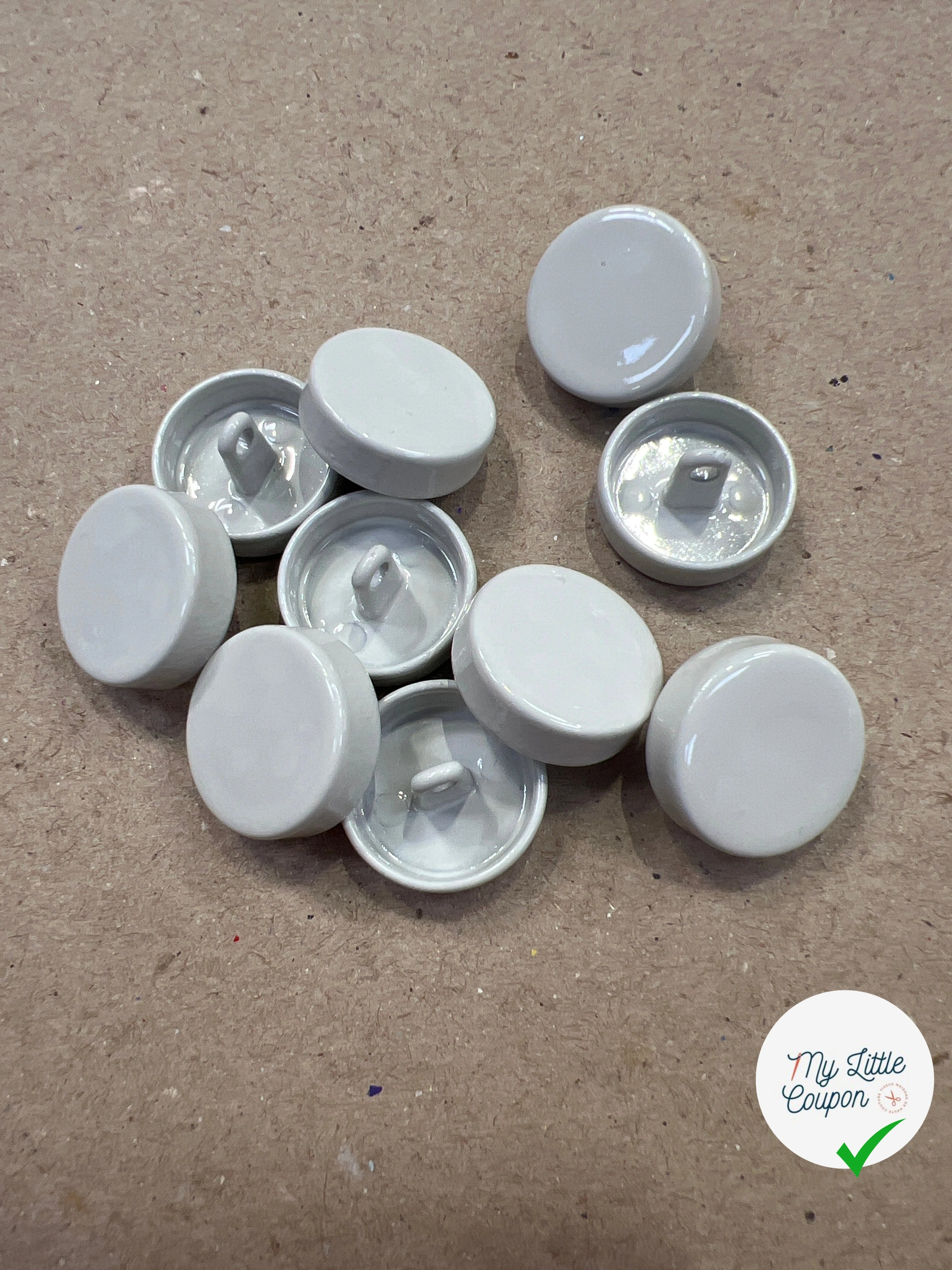 BOUTON EN MÉTAL À QUEUE BEIGE GRIS SOUTENU (lot de 5) - My Little Coupon