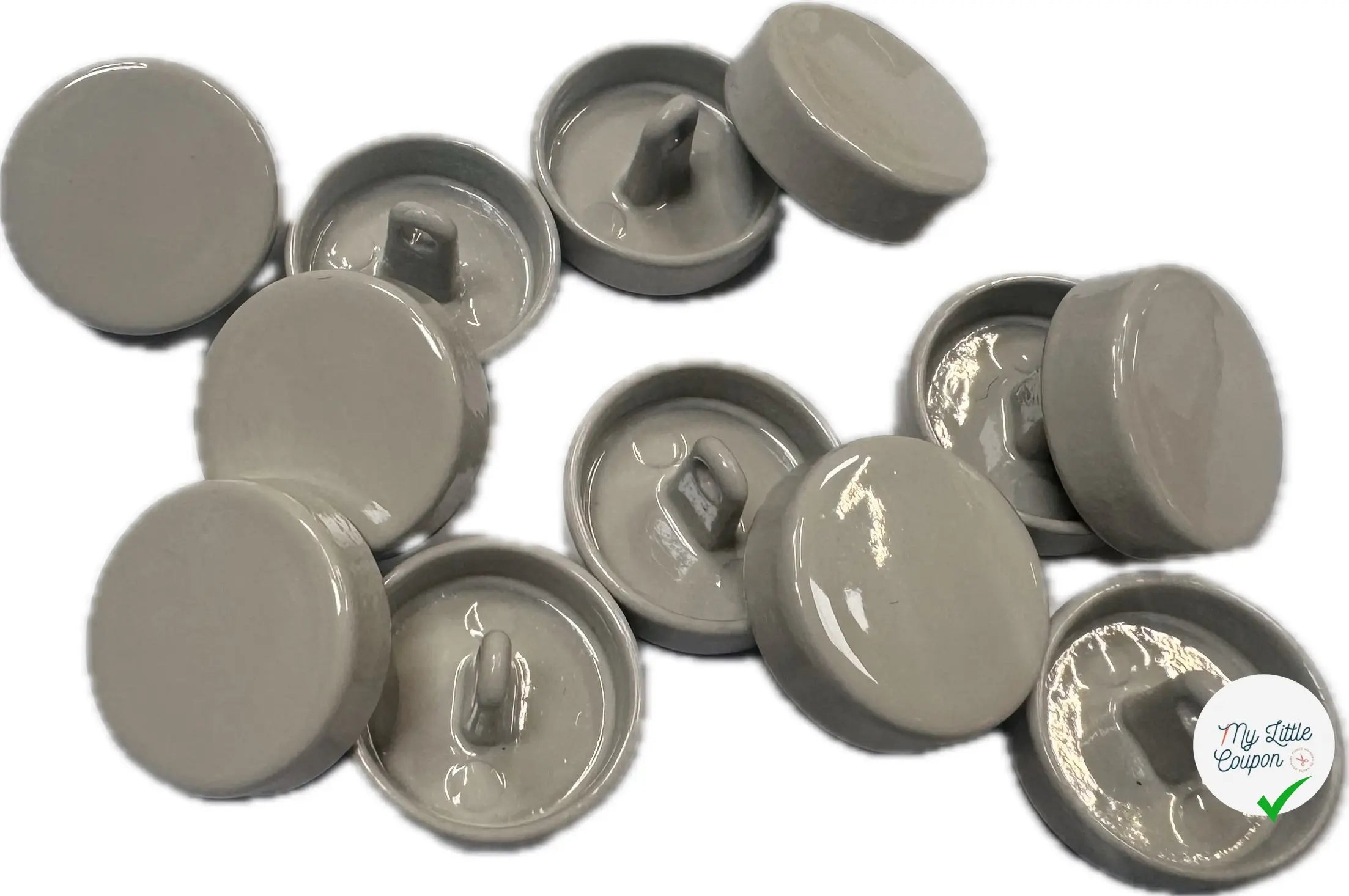 BOUTON EN MÉTAL À QUEUE BEIGE GRIS SOUTENU (lot de 5) - My Little Coupon