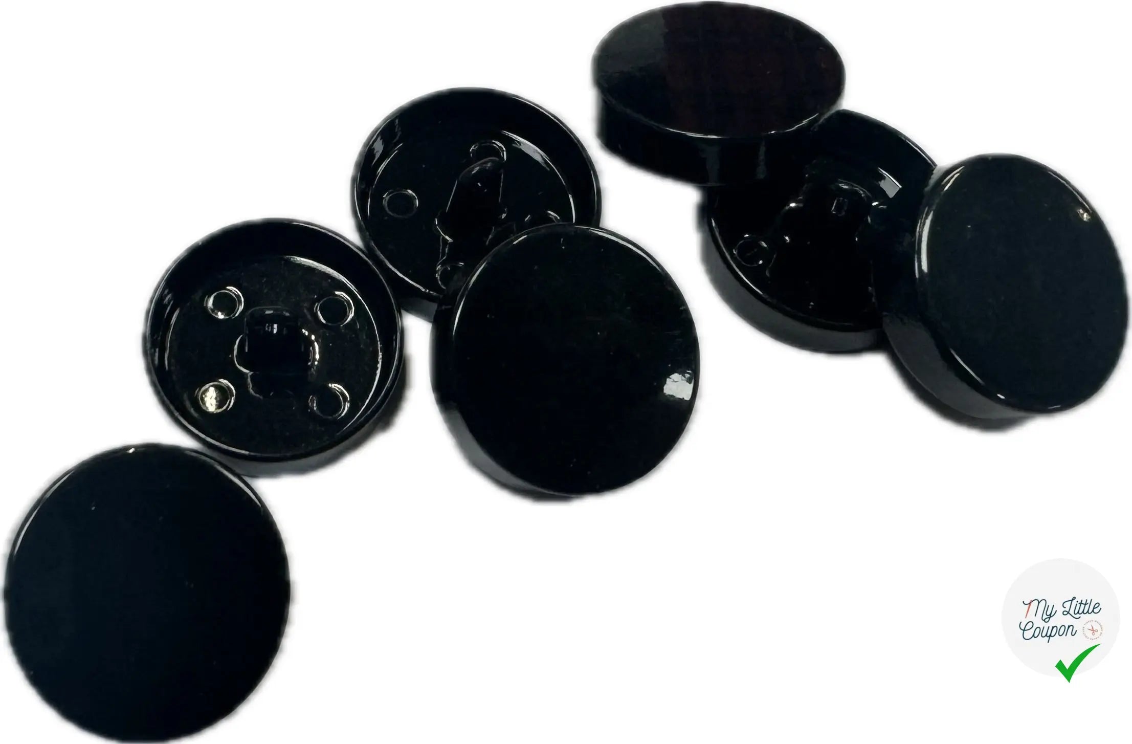 BOUTON EN MÉTAL À QUEUE NOIR 23MM (lot de 5) - My Little Coupon