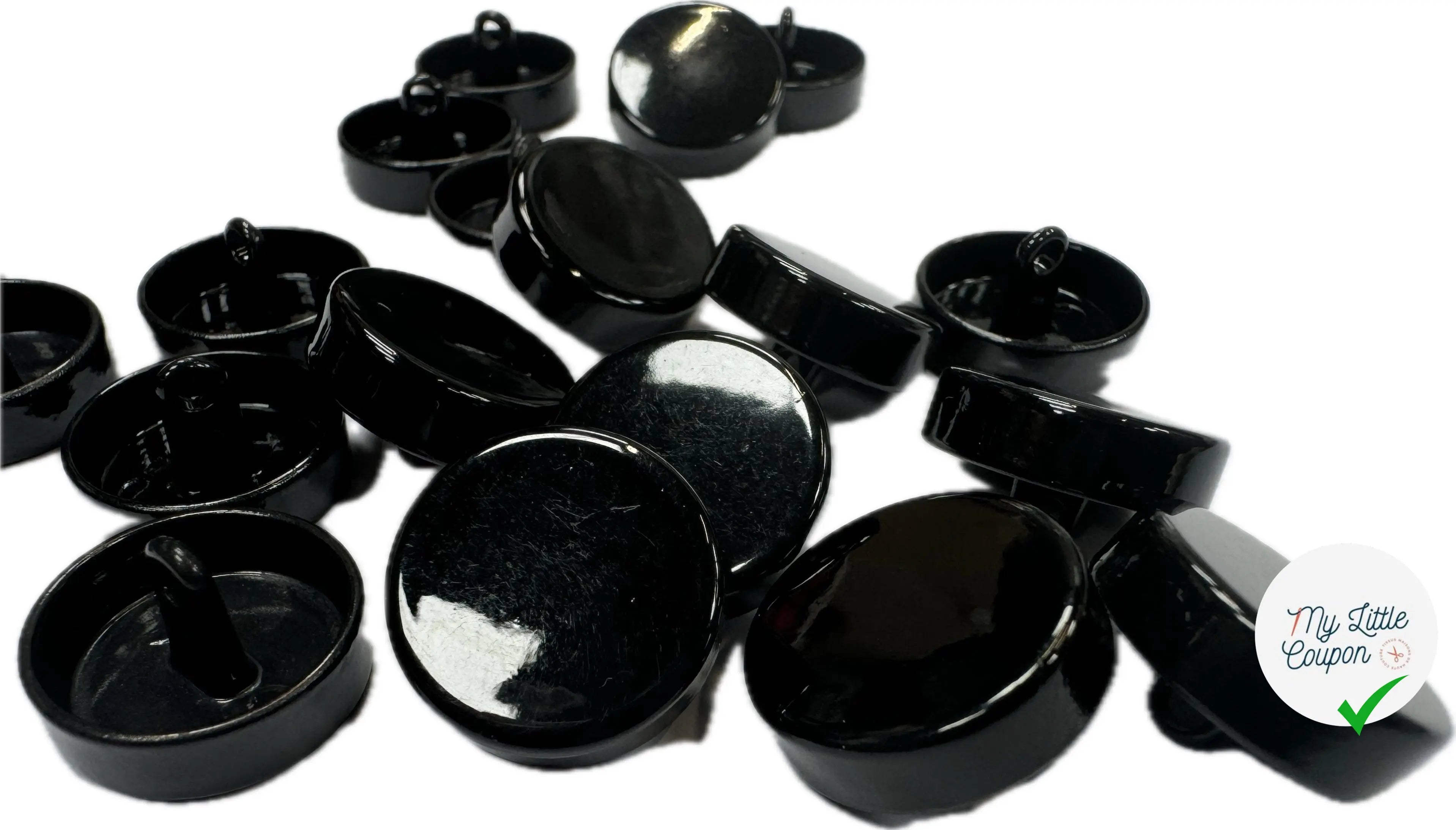 BOUTON EN MÉTAL À QUEUE NOIR (lot de 5) - My Little Coupon