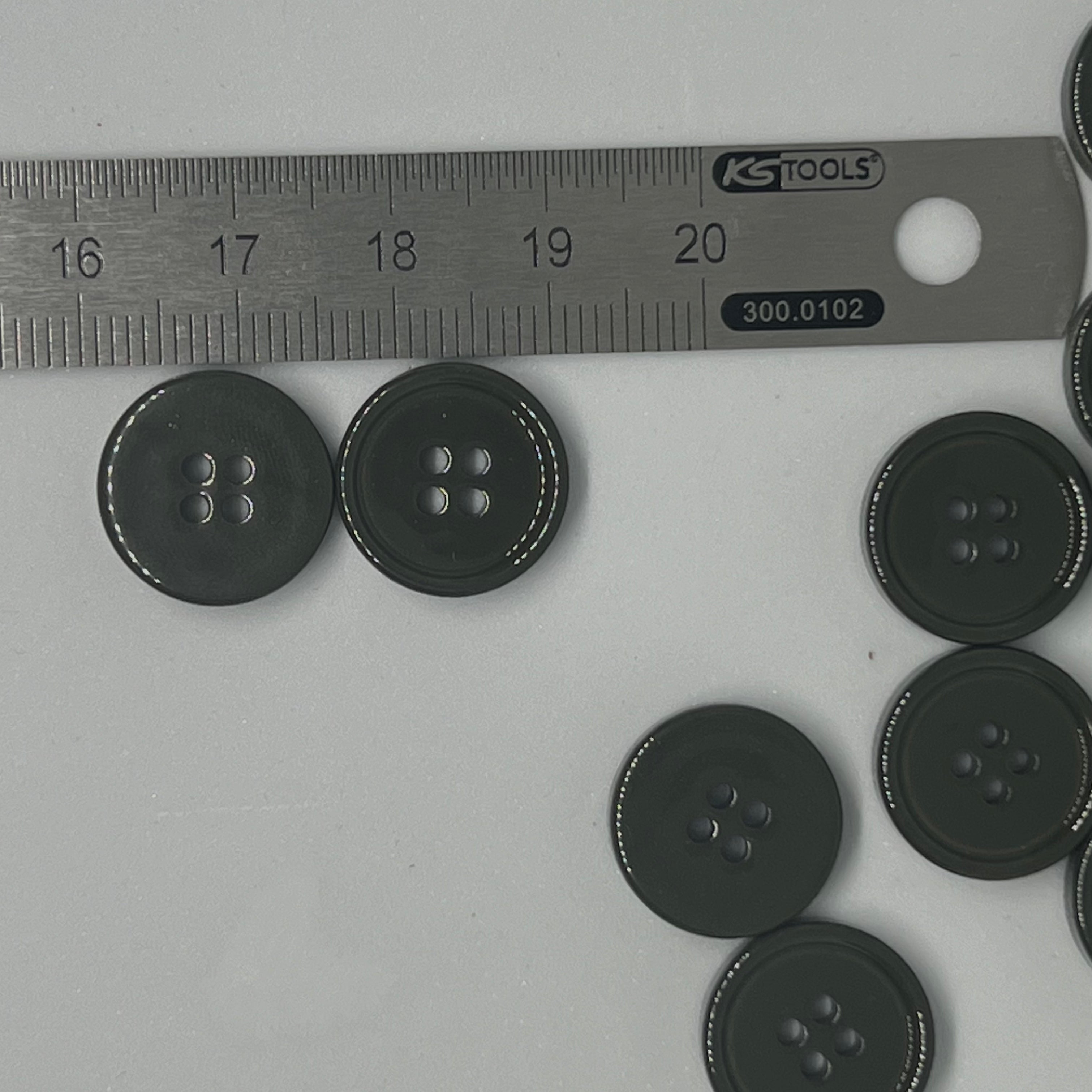 BOUTON GRIS FONCÉ 15mm - lot de 2 - My Little Coupon