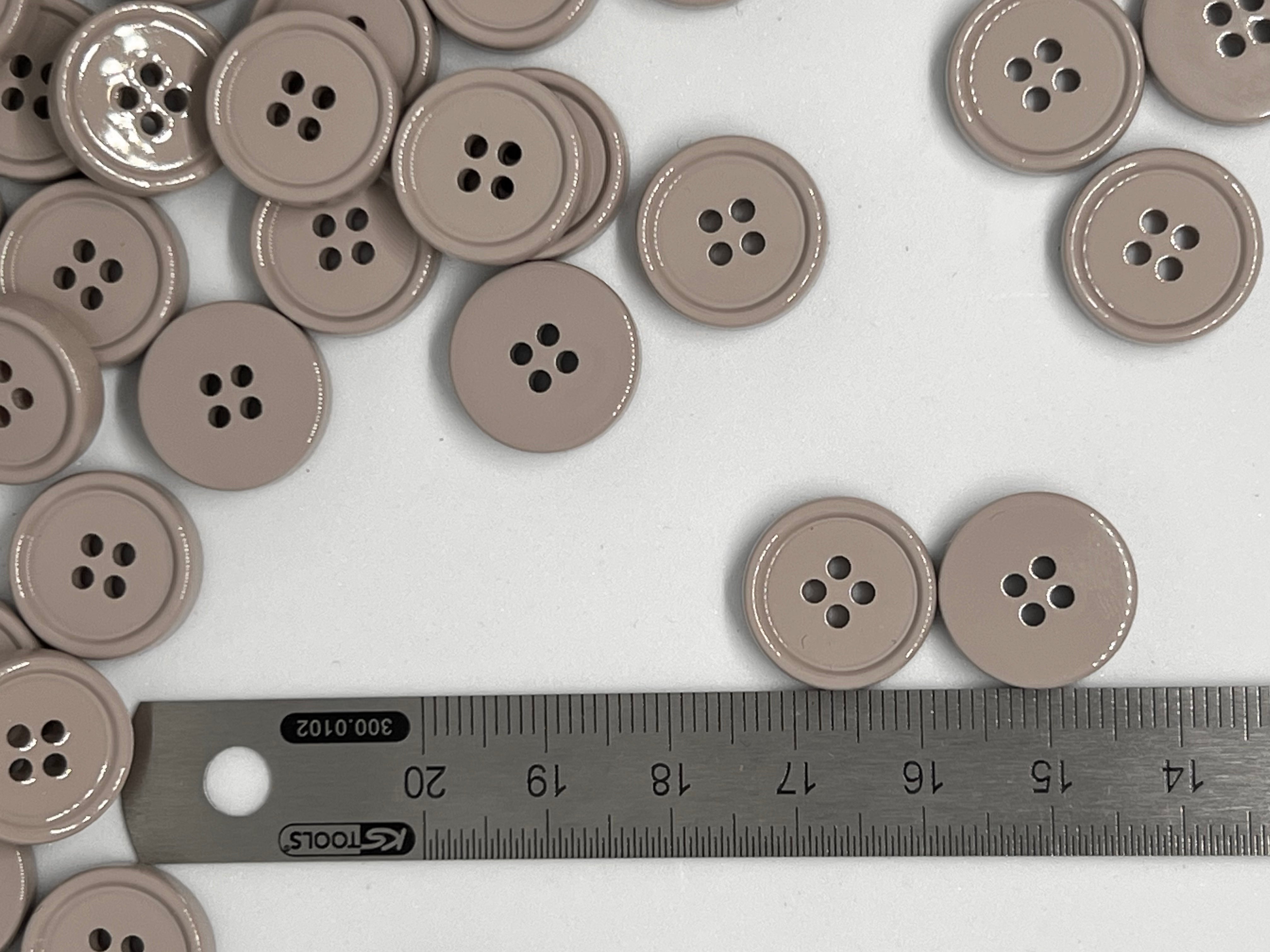 BOUTON GRIS LÉGÈREMENT ROSÉ 15MM - lot de 2 - My Little Coupon