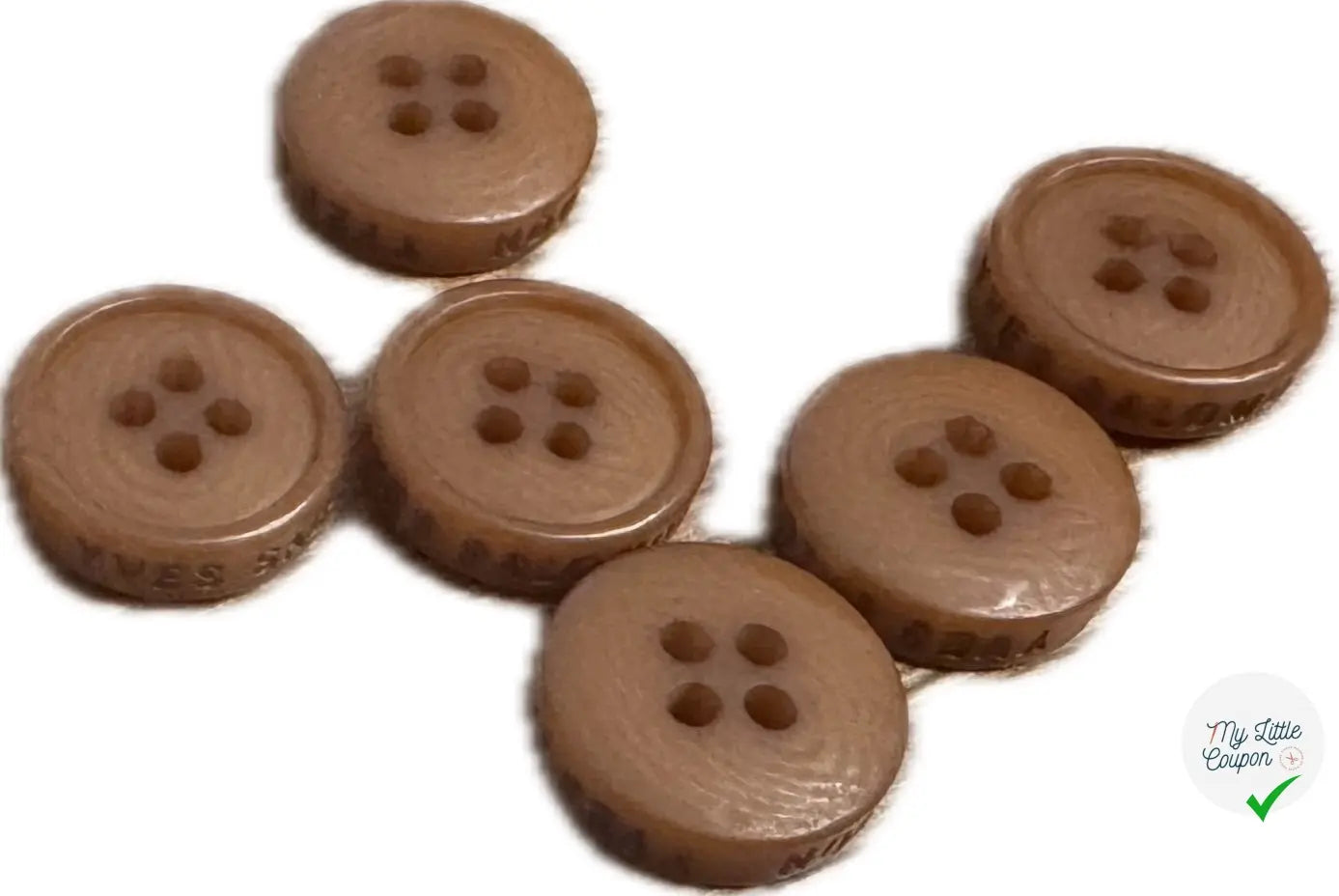 BOUTON MARRON CHIC 13 MM - LOT DE 10 - My Little Coupon