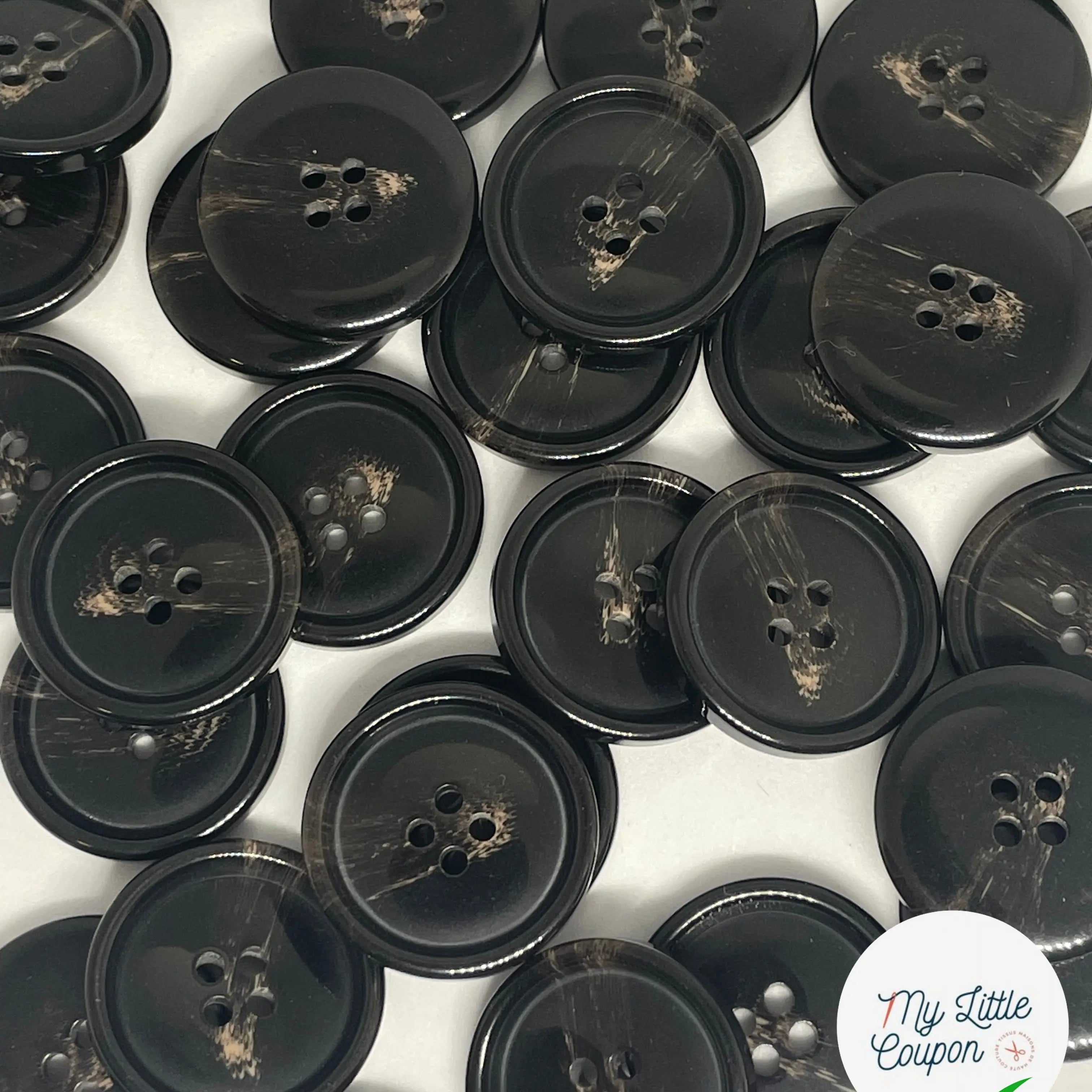 BOUTON MARRON MARBRE 23MM Lot de 2 - My Little Coupon