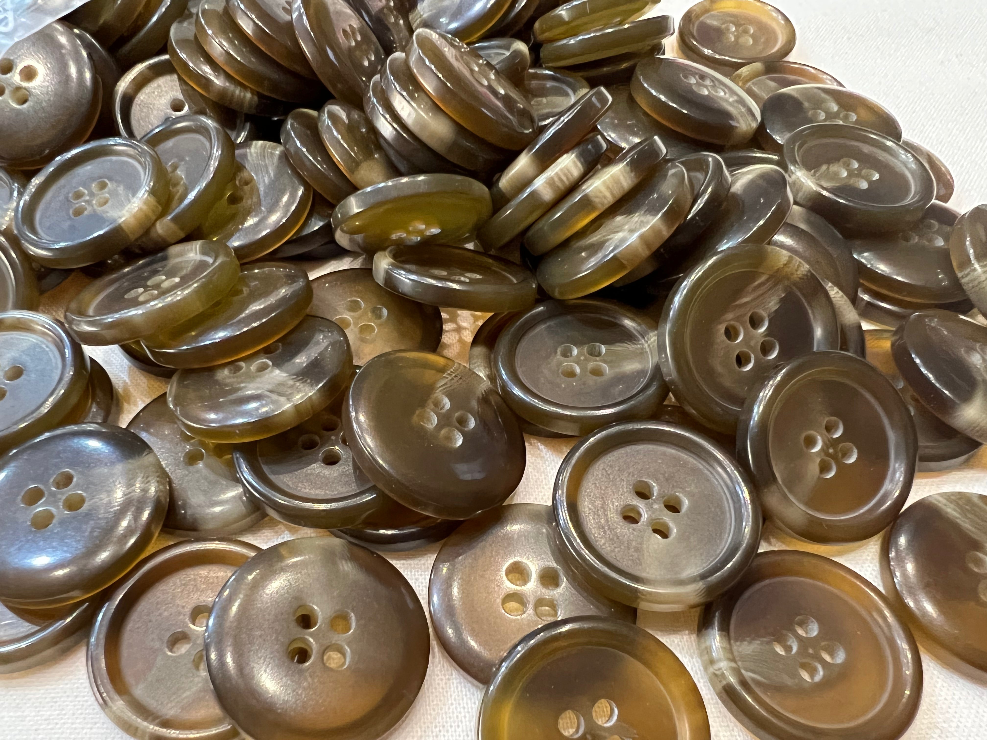 BOUTON MARRON Marbré (lot de 10) 22mm - My Little Coupon