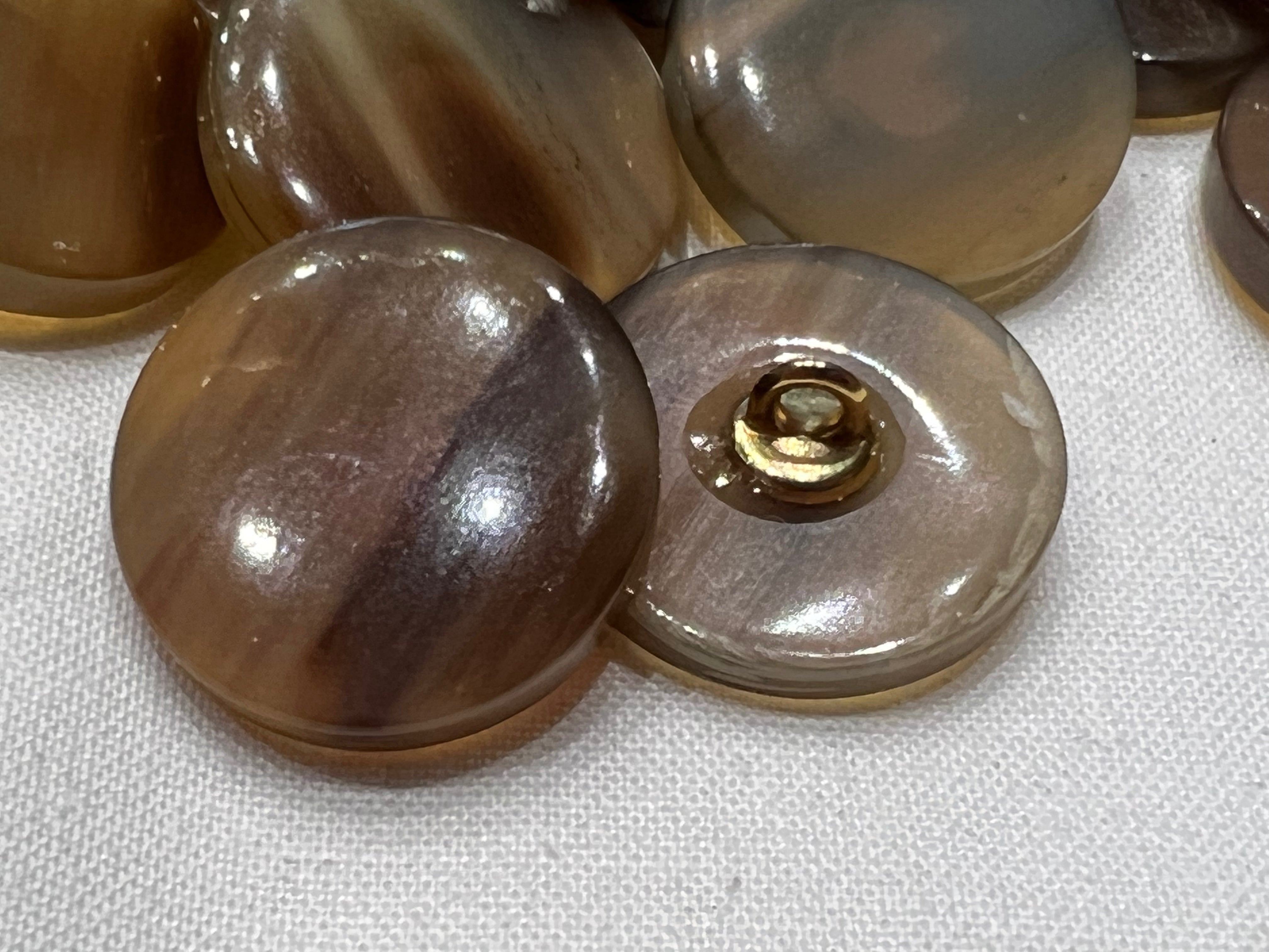 BOUTON MARRON NACRÉ (lot de 6) 22mm - My Little Coupon