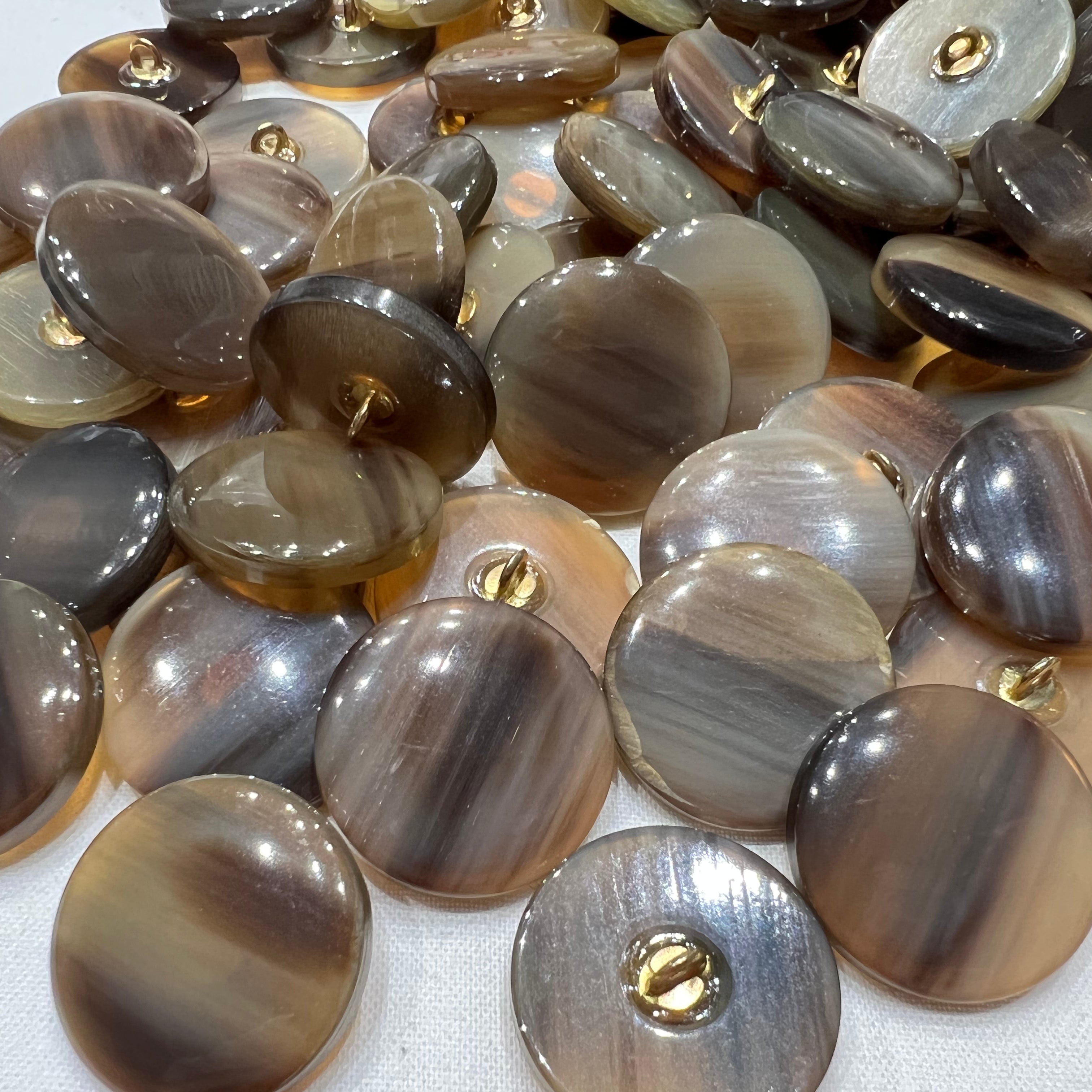 BOUTON MARRON NACRÉ (lot de 6) 25mm - My Little Coupon