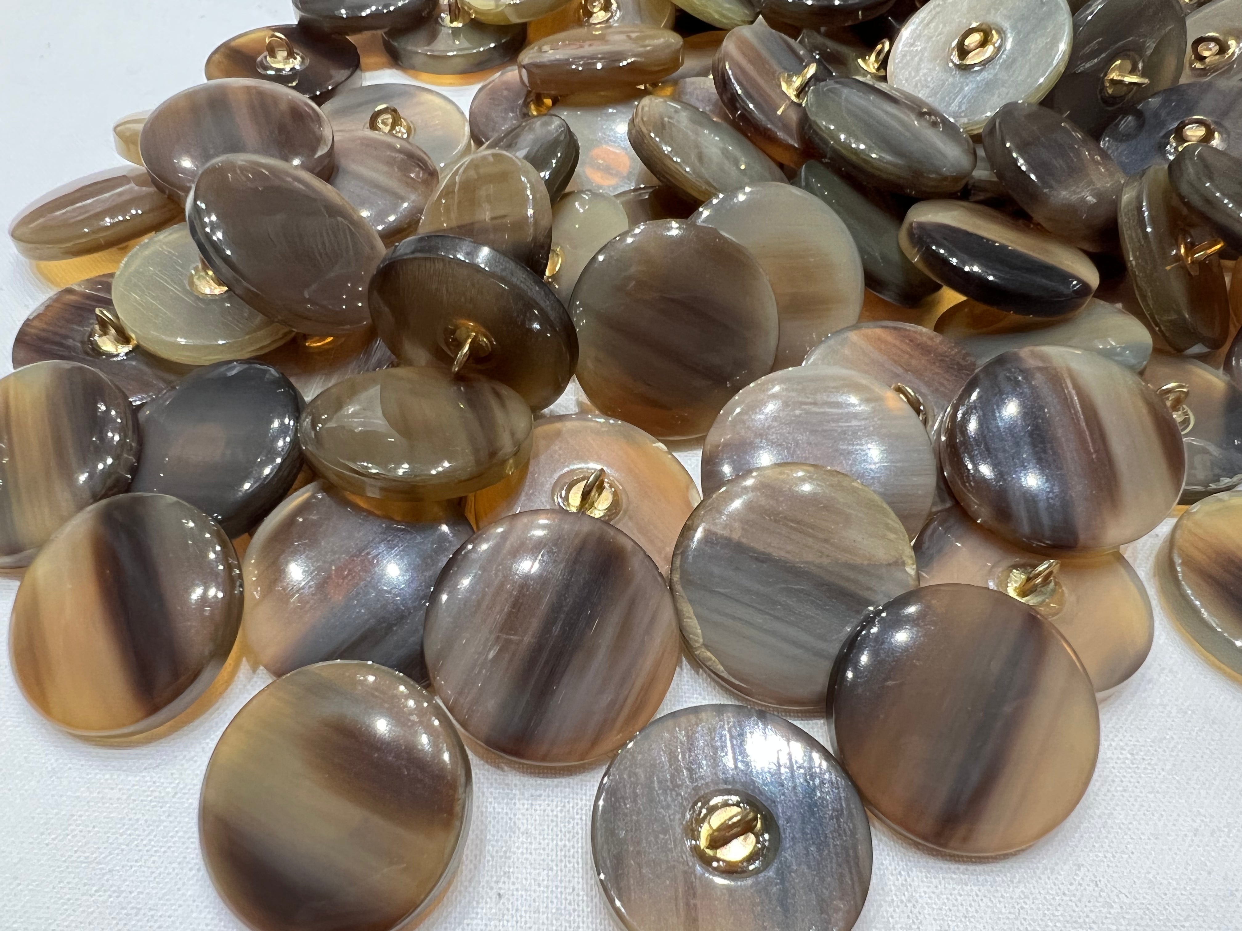 BOUTON MARRON NACRÉ (lot de 6) 25mm - My Little Coupon