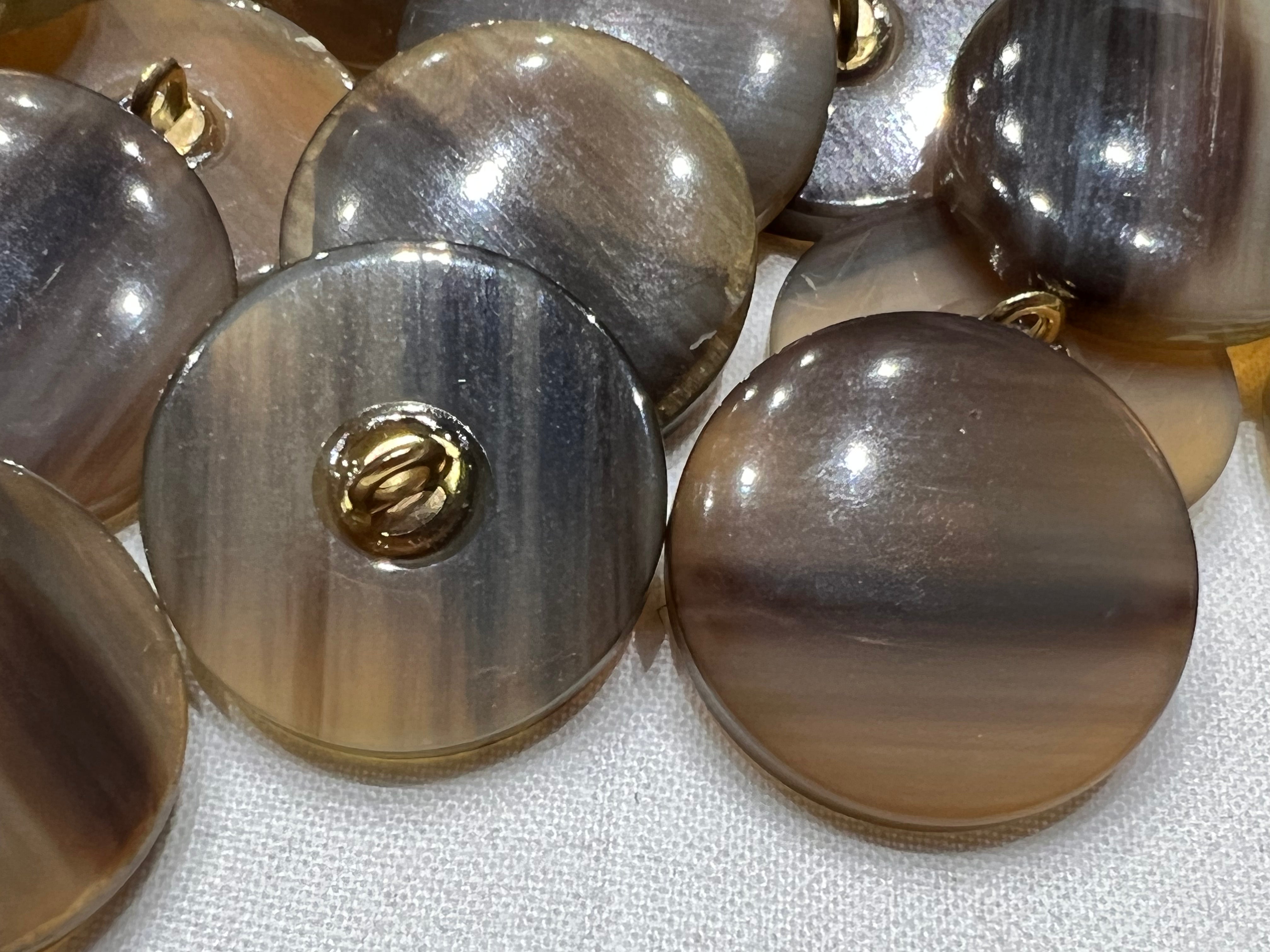 BOUTON MARRON NACRÉ (lot de 6) 25mm - My Little Coupon