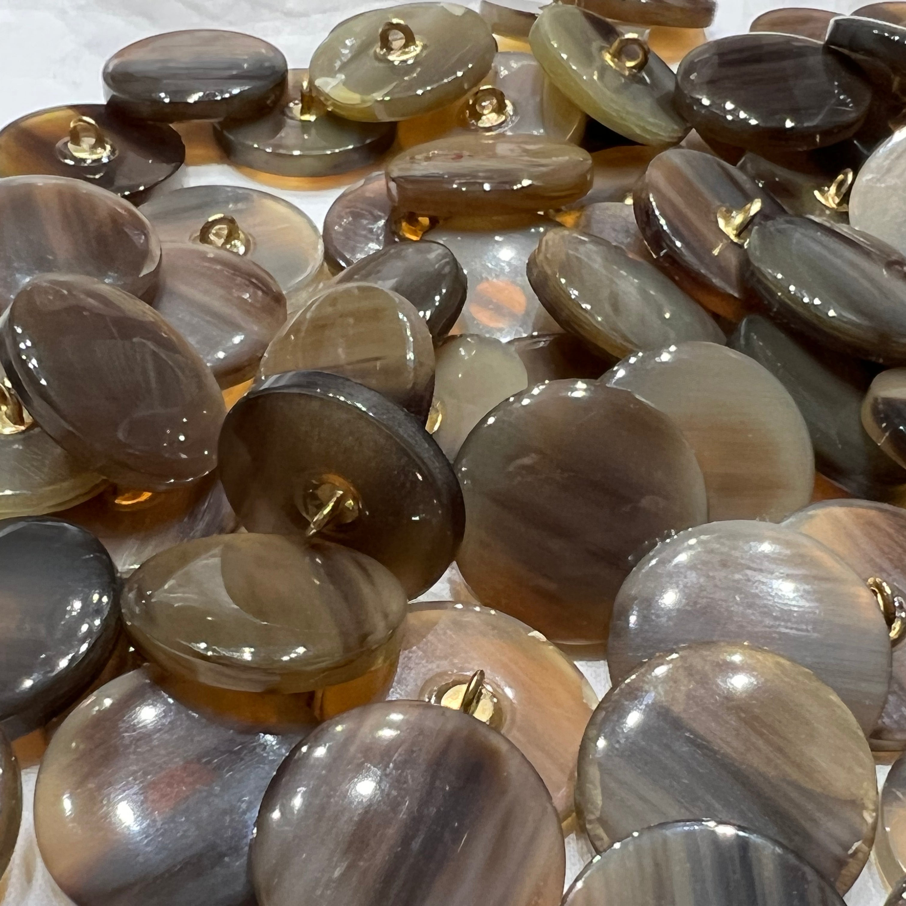 BOUTON MARRON NACRÉ (lot de 6) 25mm - My Little Coupon