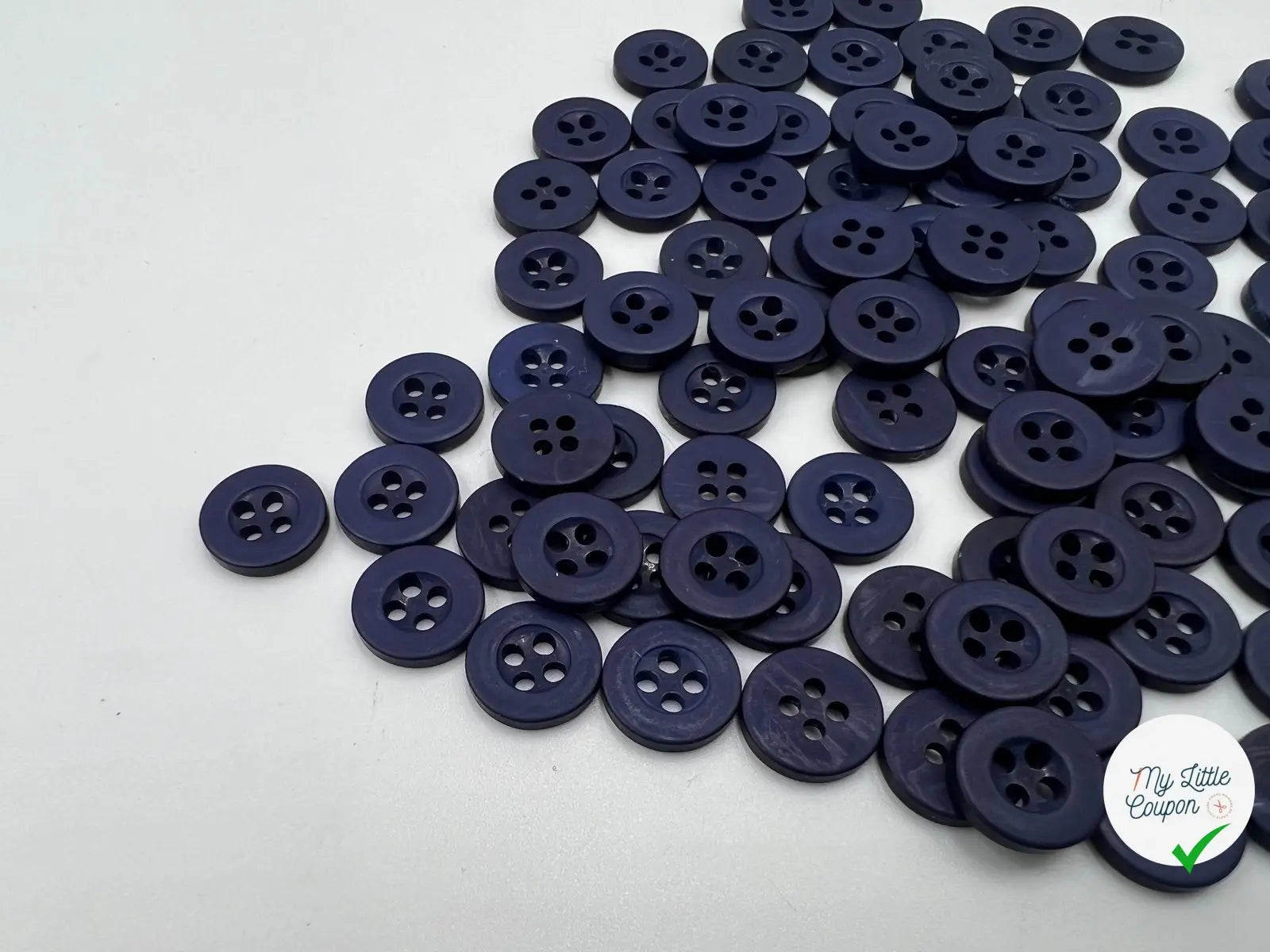 BOUTON POLYESTER 11MM BLEU FONCÉ - My Little Coupon - tissu - coudre