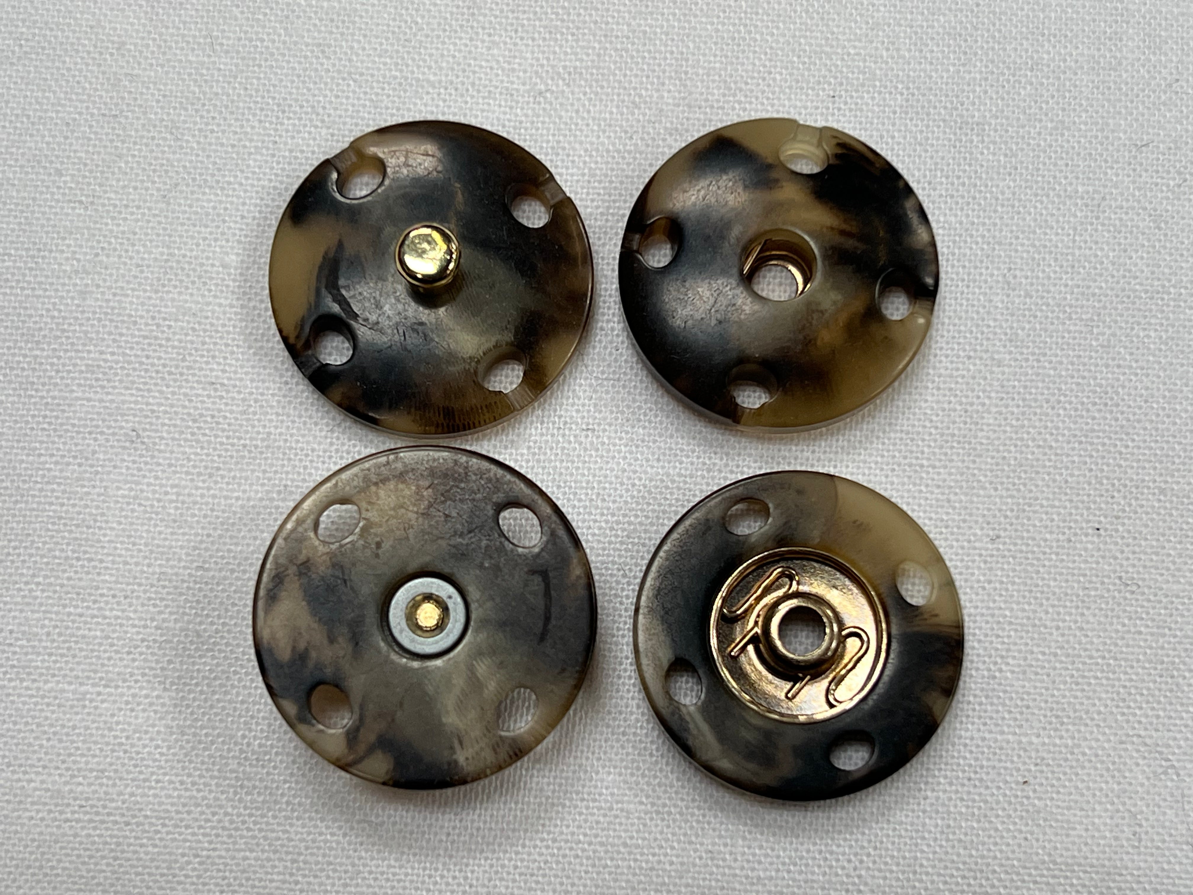 BOUTON PRESSION À COUDRE MARRON MARBRÉ (LOT DE 6) - My Little Coupon