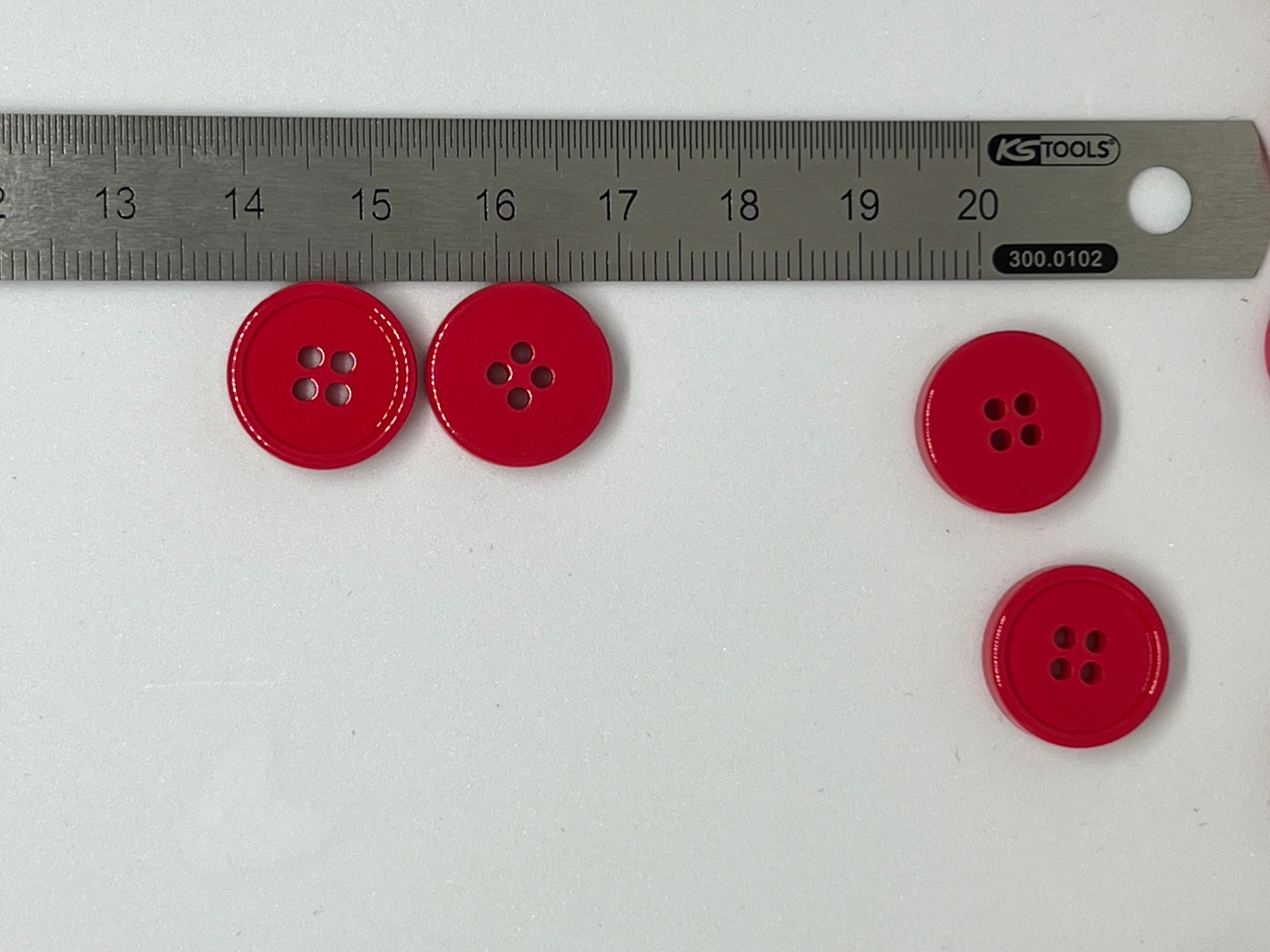 BOUTON ROUGE 15mm - lot de 2 - My Little Coupon