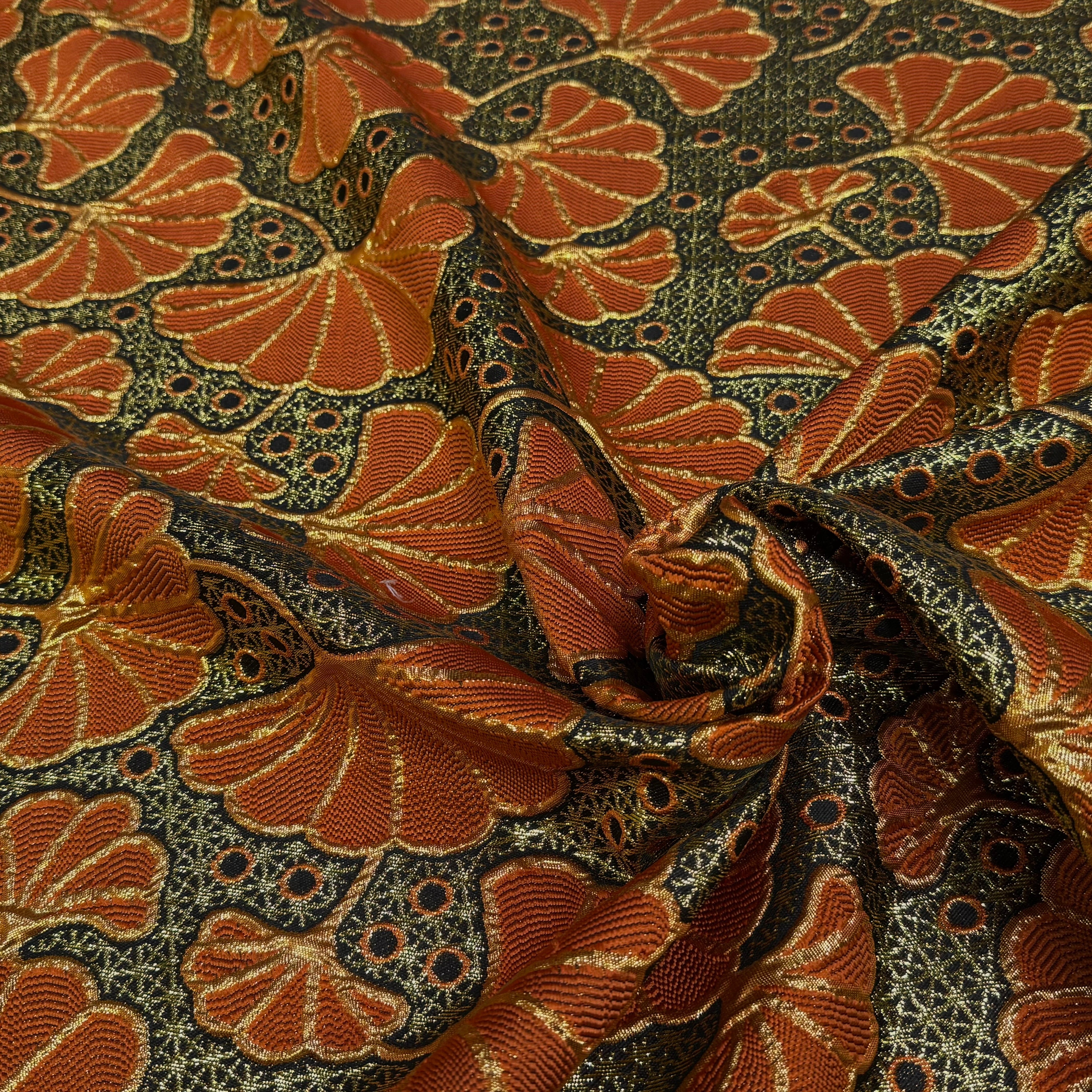BROCARD ARGENTÉ FEUILLAGES ORANGE GOLD - My Little Coupon