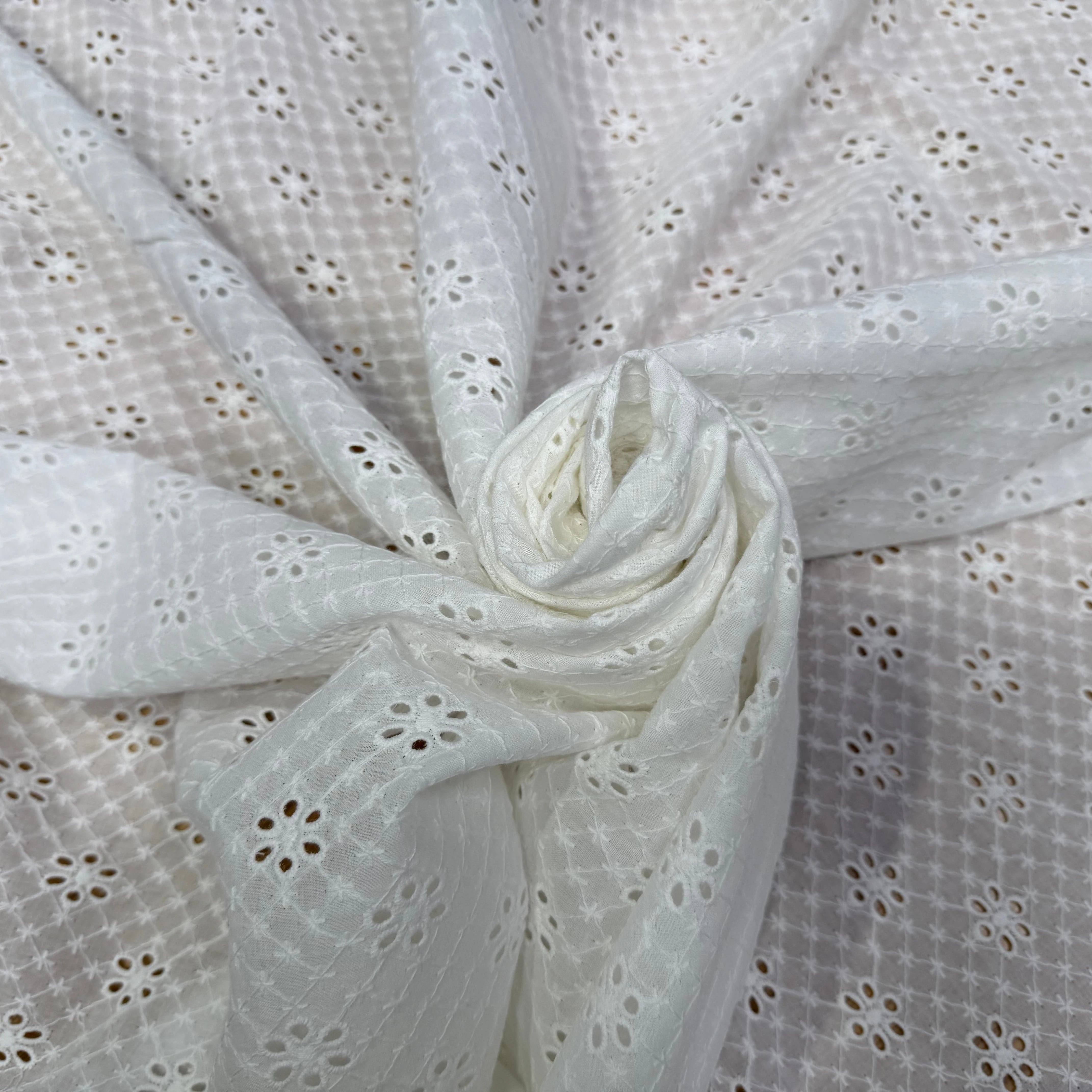 BRODERIE ANGLAISE BLANC COTON - My Little Coupon