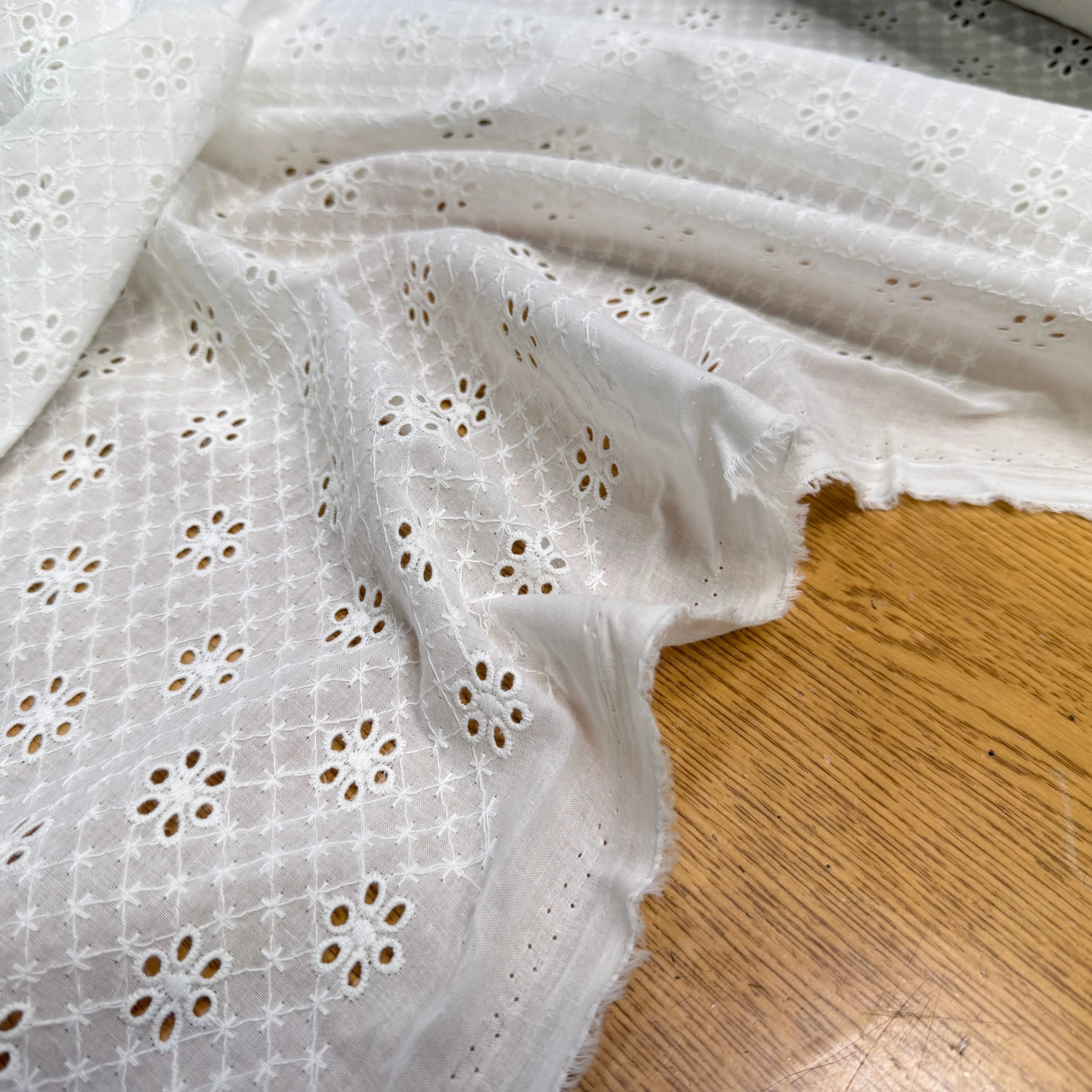 BRODERIE ANGLAISE BLANC COTON - My Little Coupon