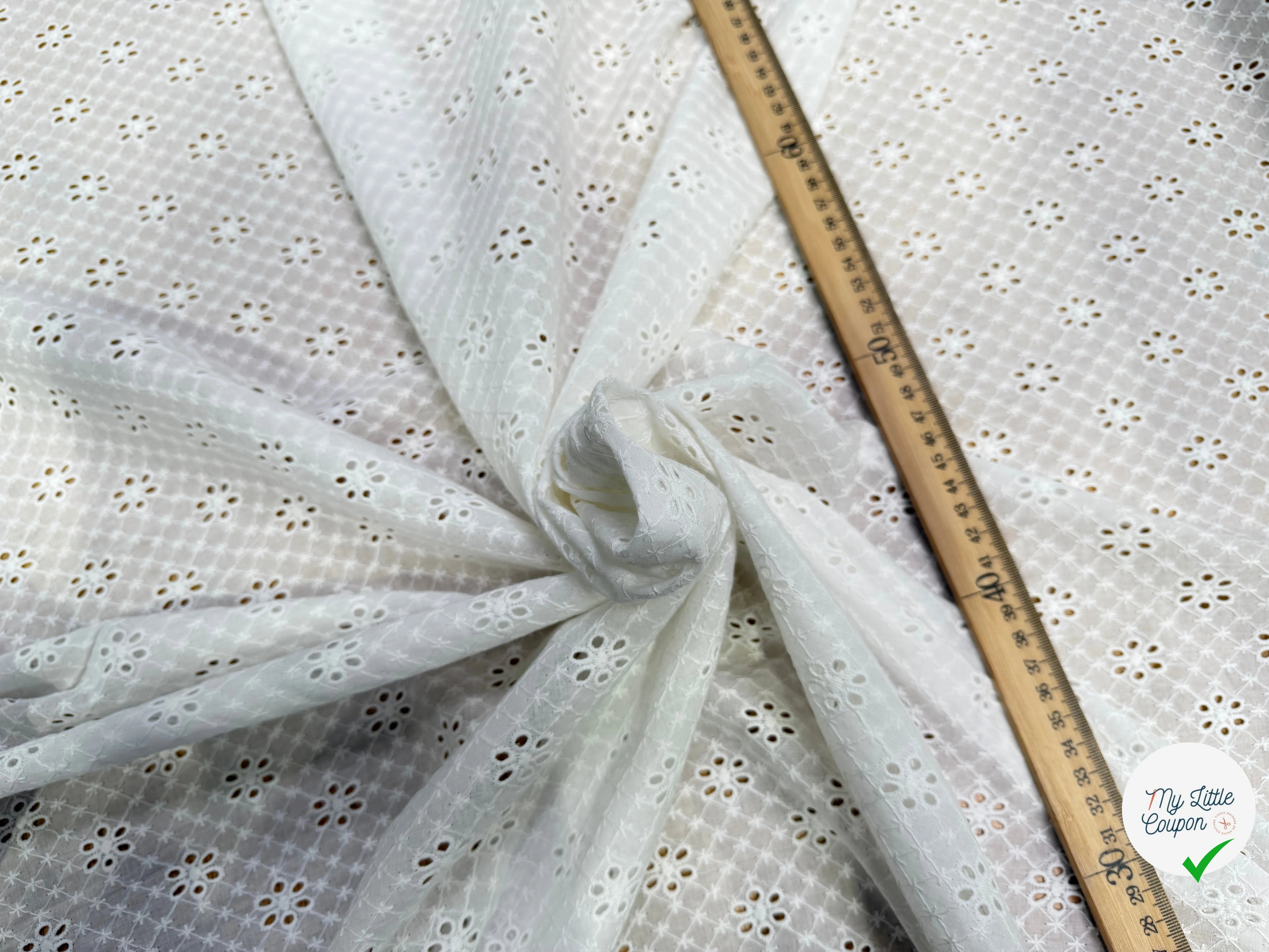 BRODERIE ANGLAISE BLANC COTON - My Little Coupon