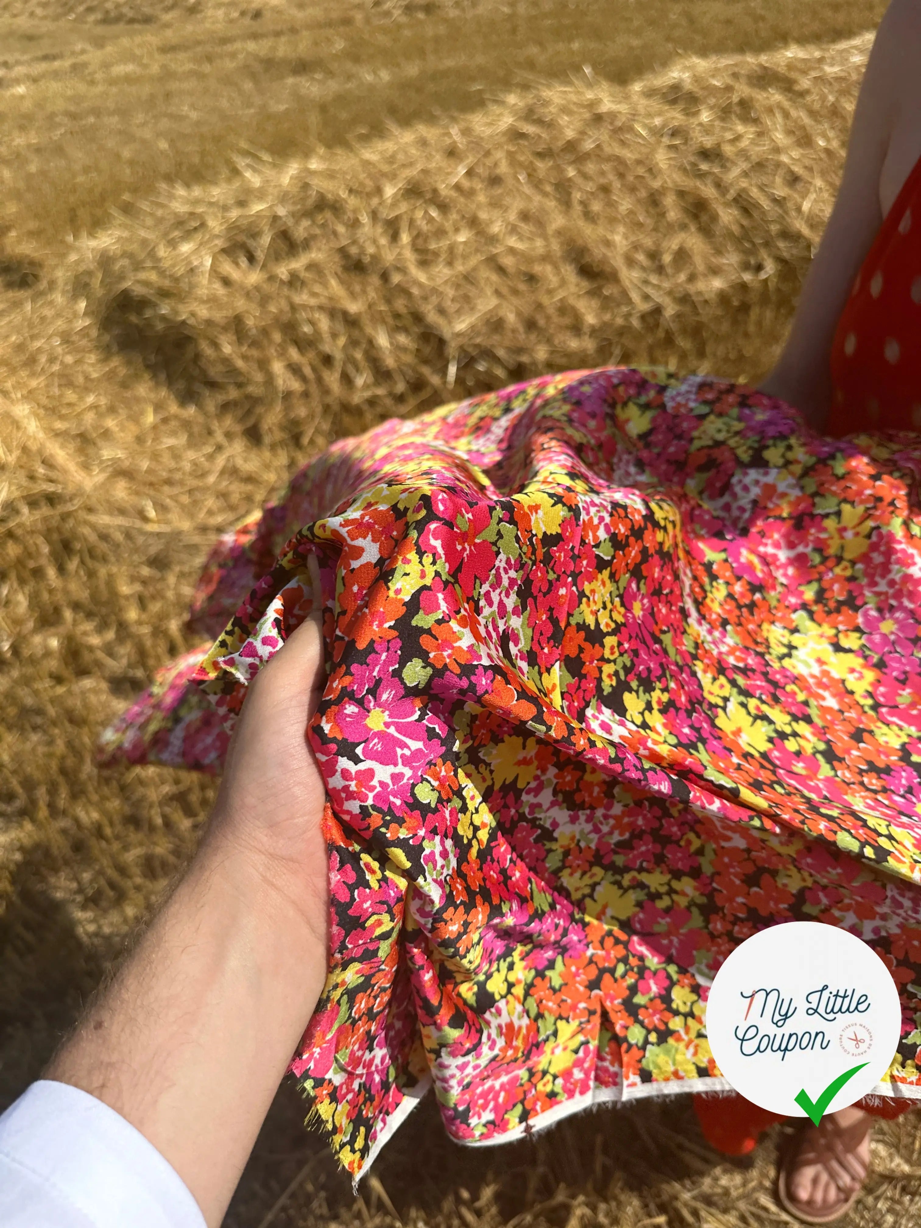 BUBBLE CRÊPE FLEURI FOND NOIR MLC INTERN