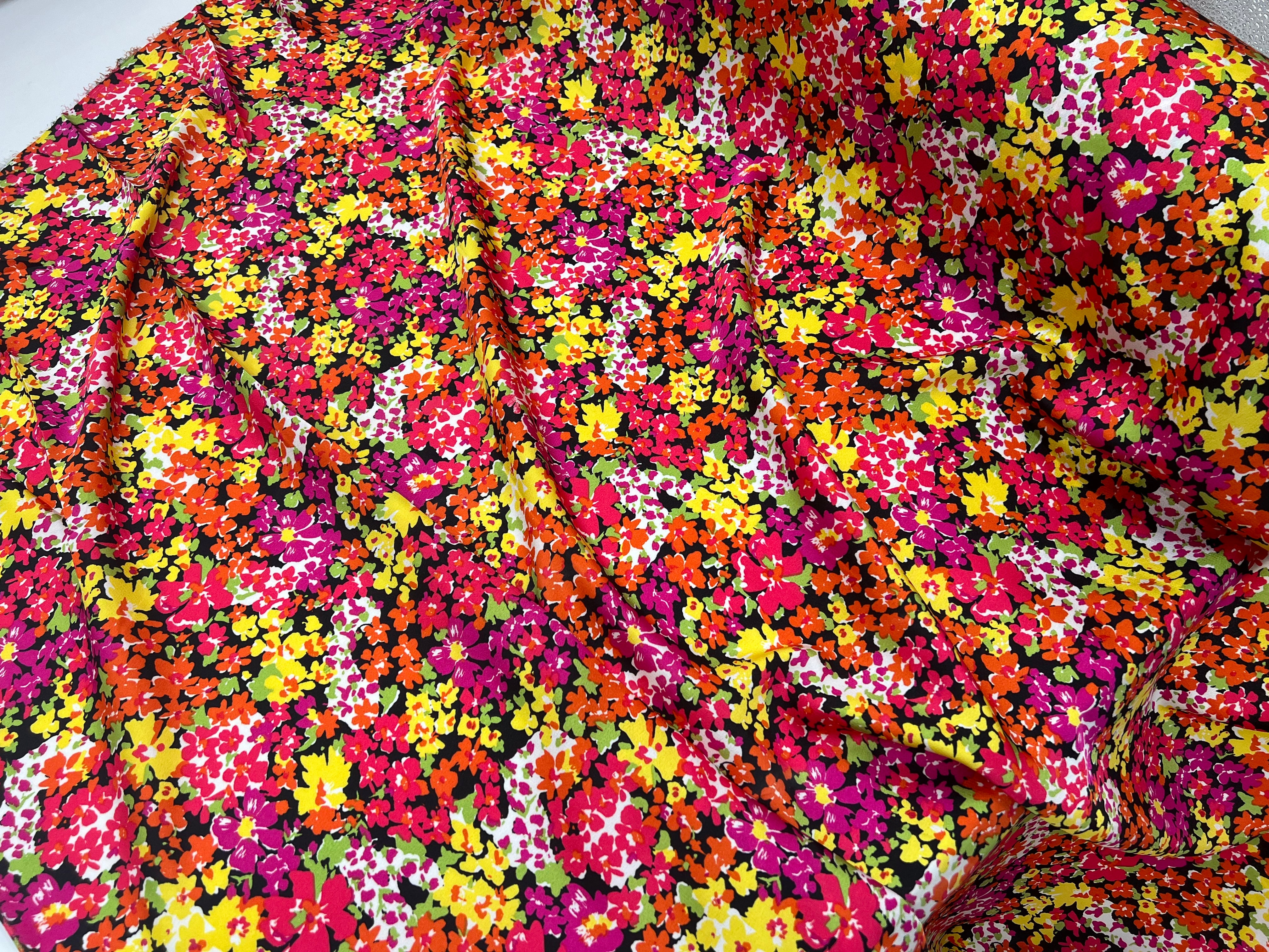 BUBBLE CRÊPE FLEURI FOND NOIR MLC INTERN