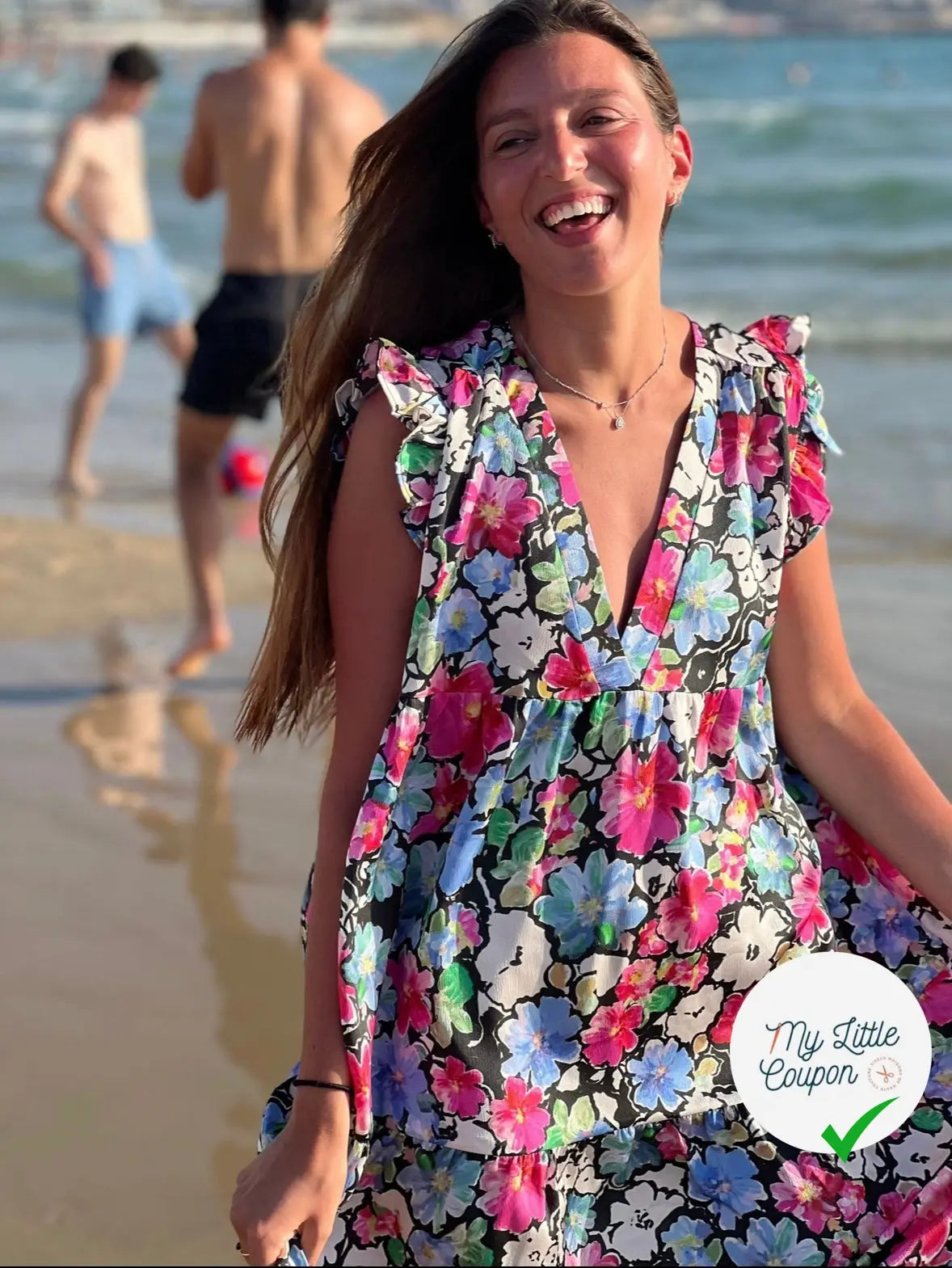 BUBBLE CREPE FLOWER BLUE & PINK SUMMER MLC INTERN