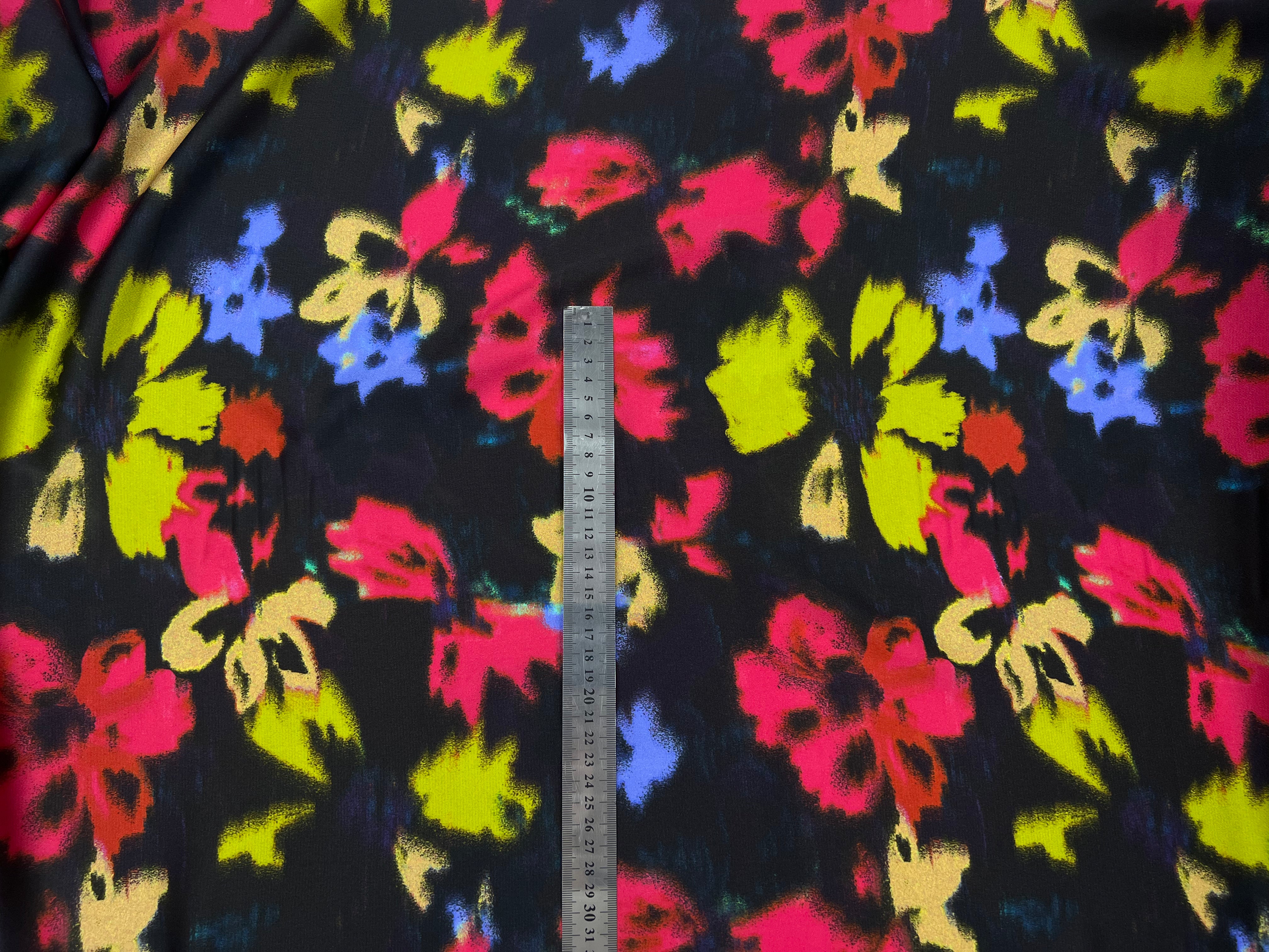 BUBBLE CRÊPE NOIR FLEURS ABSTRAITES MLC INTERN
