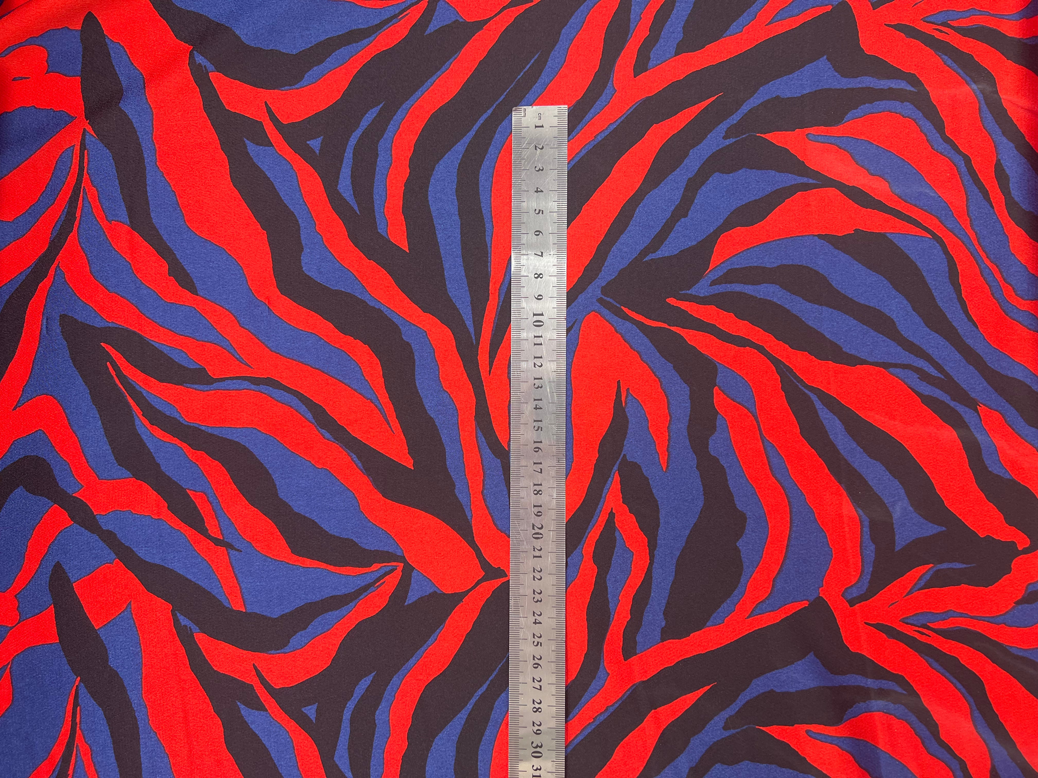 BUBBLE CRÊPE ZÉBRÉ BLEU NOIR ROUGE MLC INTERN