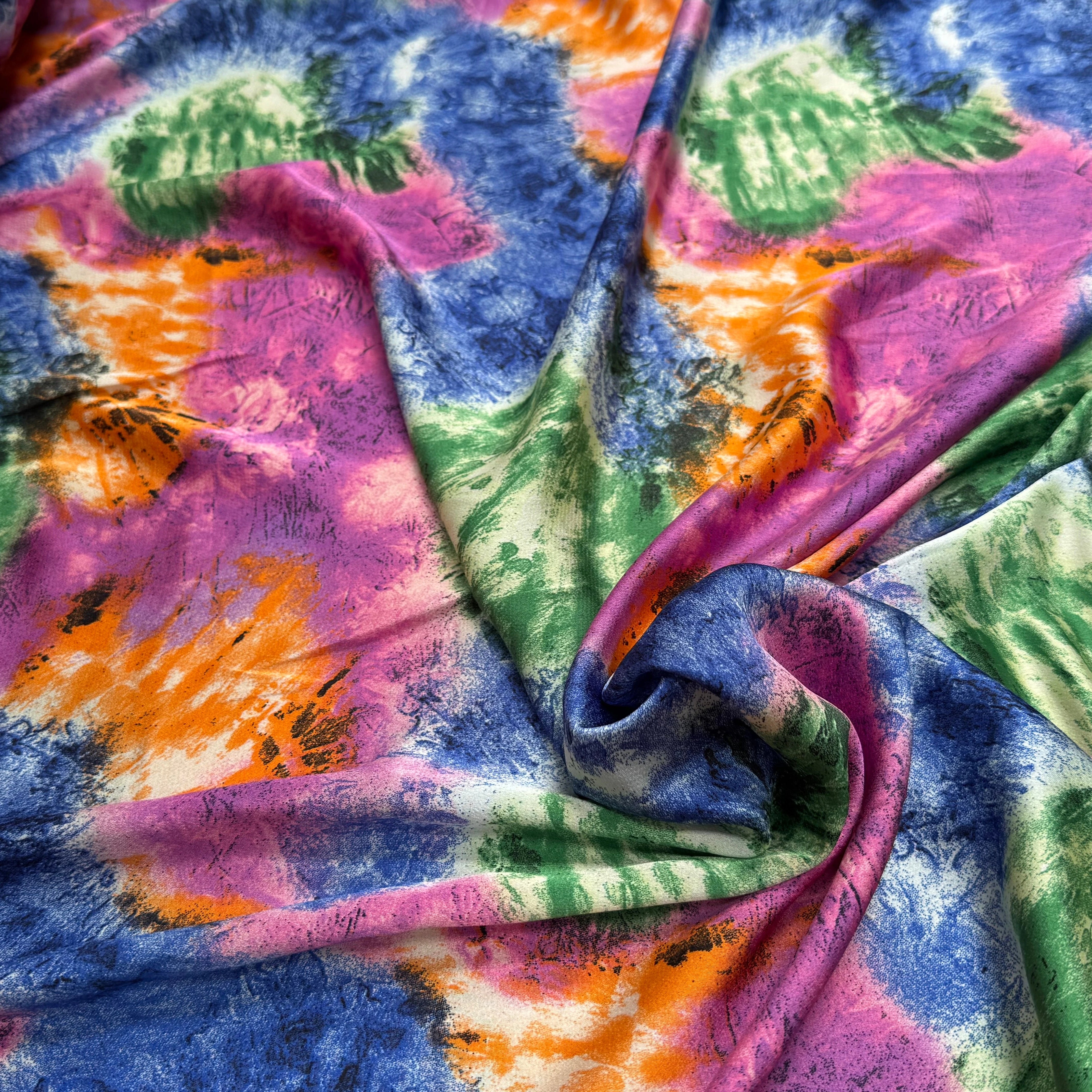 BUBBLE SATIN PRINTED TIE AND DYE - My Little Coupon