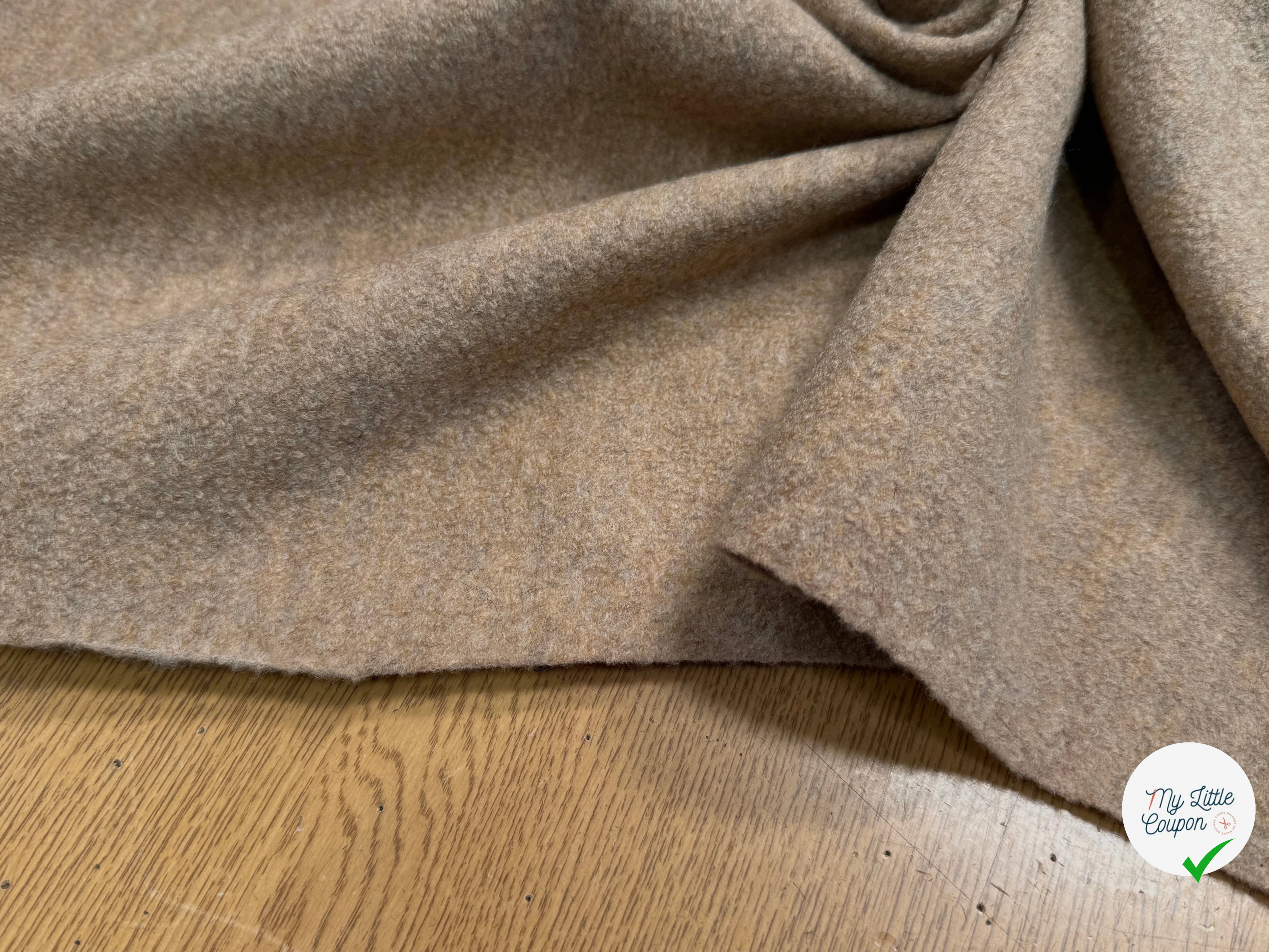 CABAN DE LAINE LOURD MARRON EFFET BOUCLE CHINÉ ULTRA BEAU - My Little Coupon