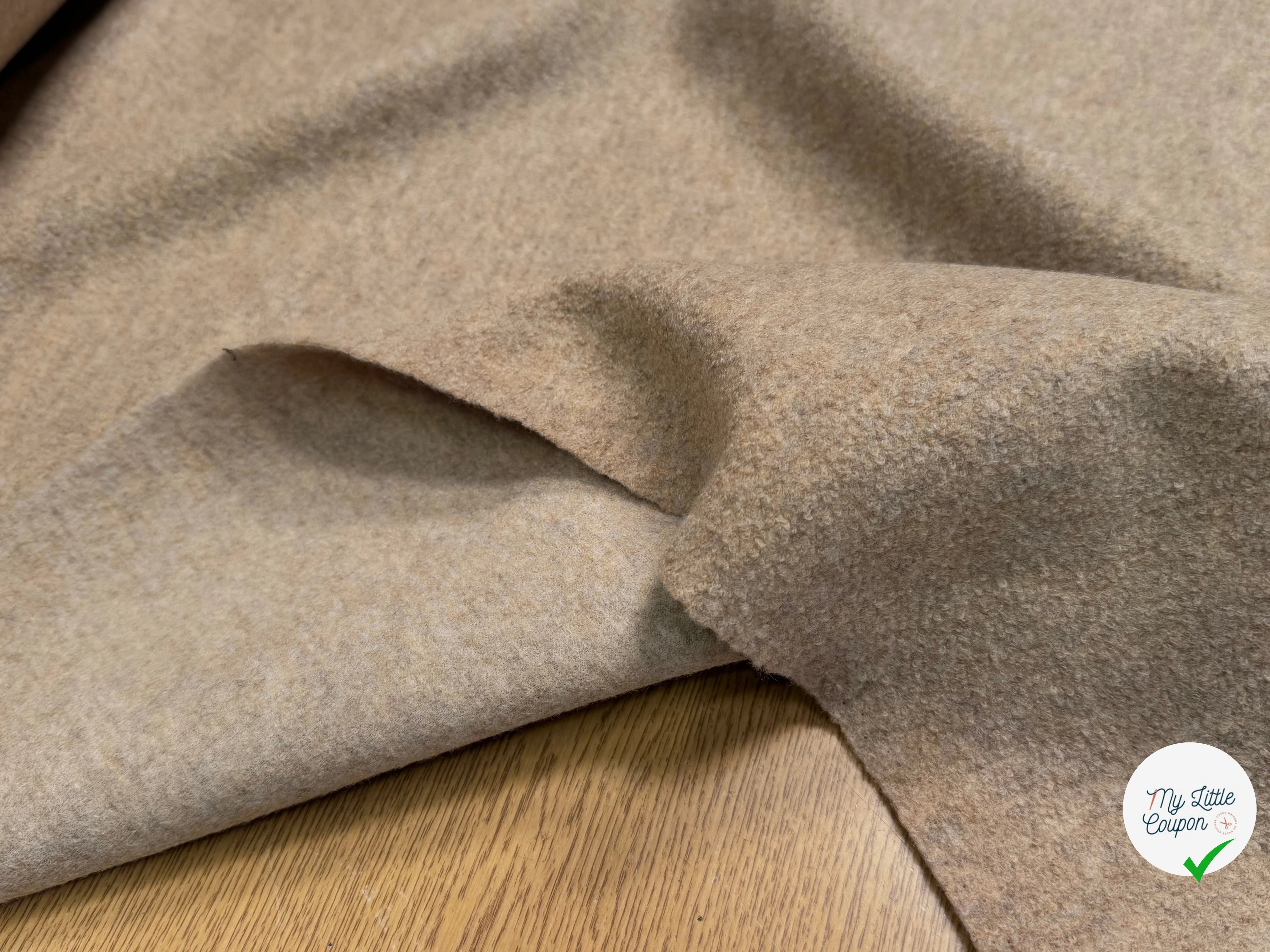 CABAN DE LAINE LOURD MARRON EFFET BOUCLE CHINÉ ULTRA BEAU - My Little Coupon