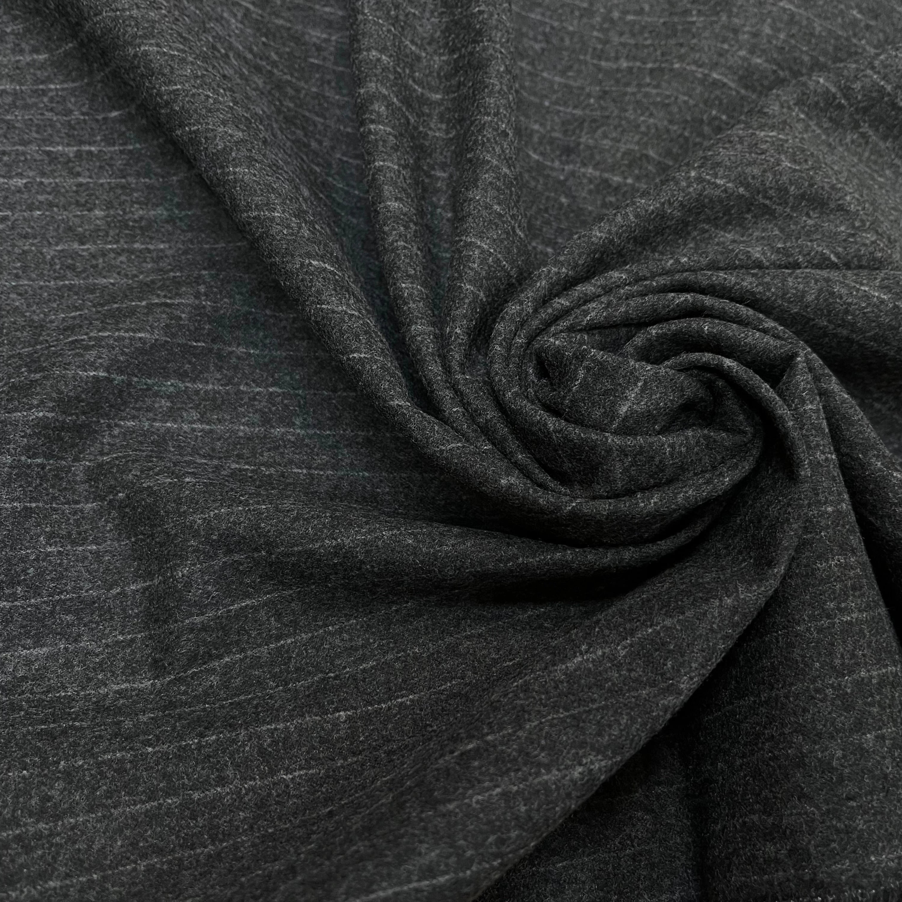 CABAN FIN VIGOGNA GESSO GRIS CHINÉ À RAYURES - My Little Coupon