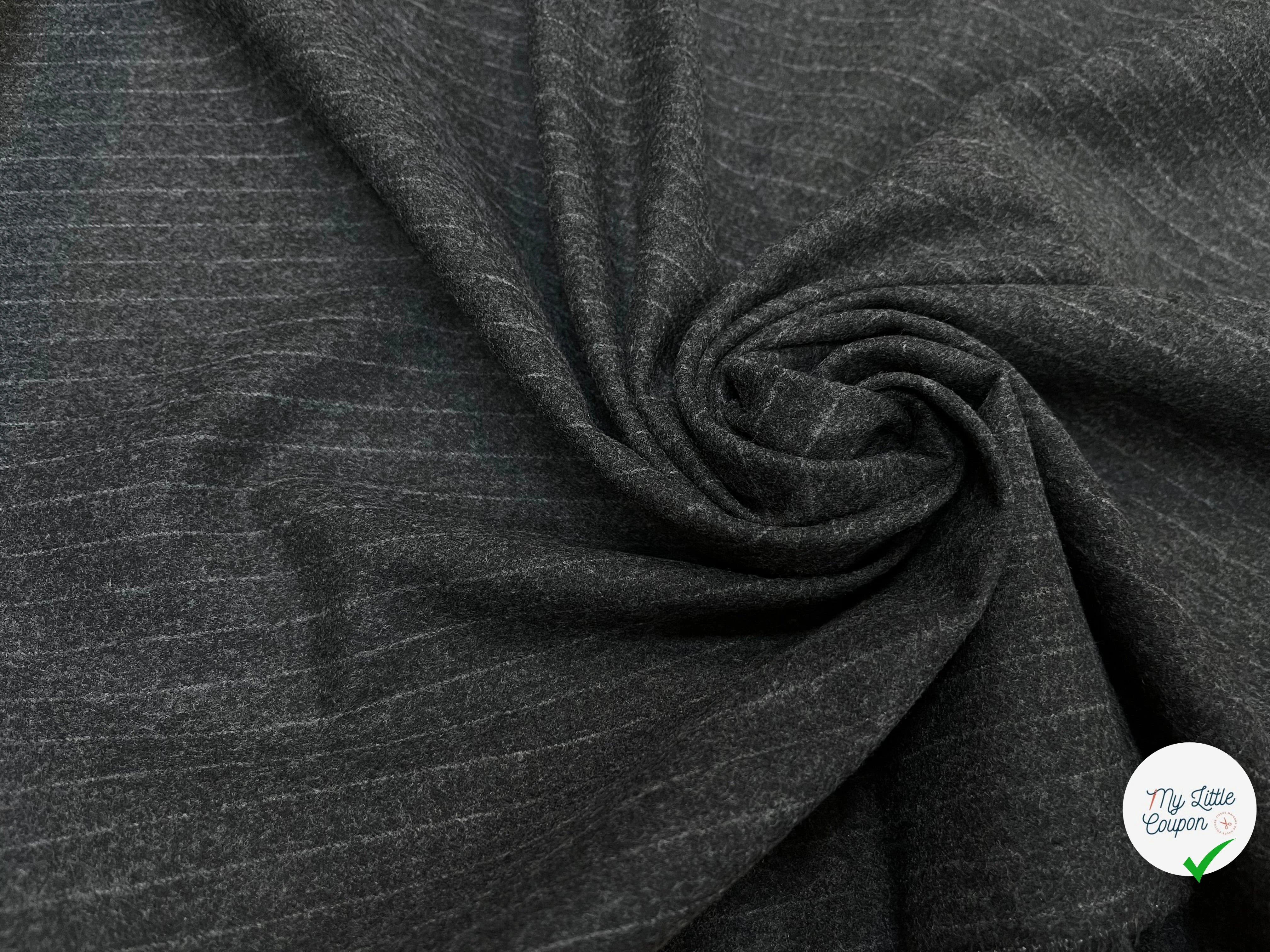 CABAN FIN VIGOGNA GESSO GRIS CHINÉ À RAYURES - My Little Coupon
