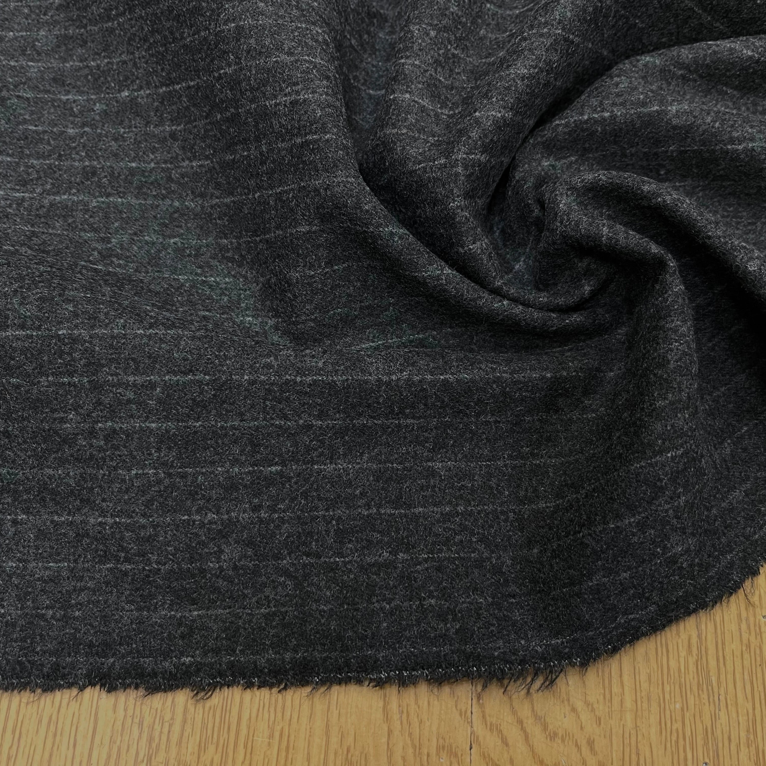 CABAN FIN VIGOGNA GESSO GRIS CHINÉ À RAYURES - My Little Coupon