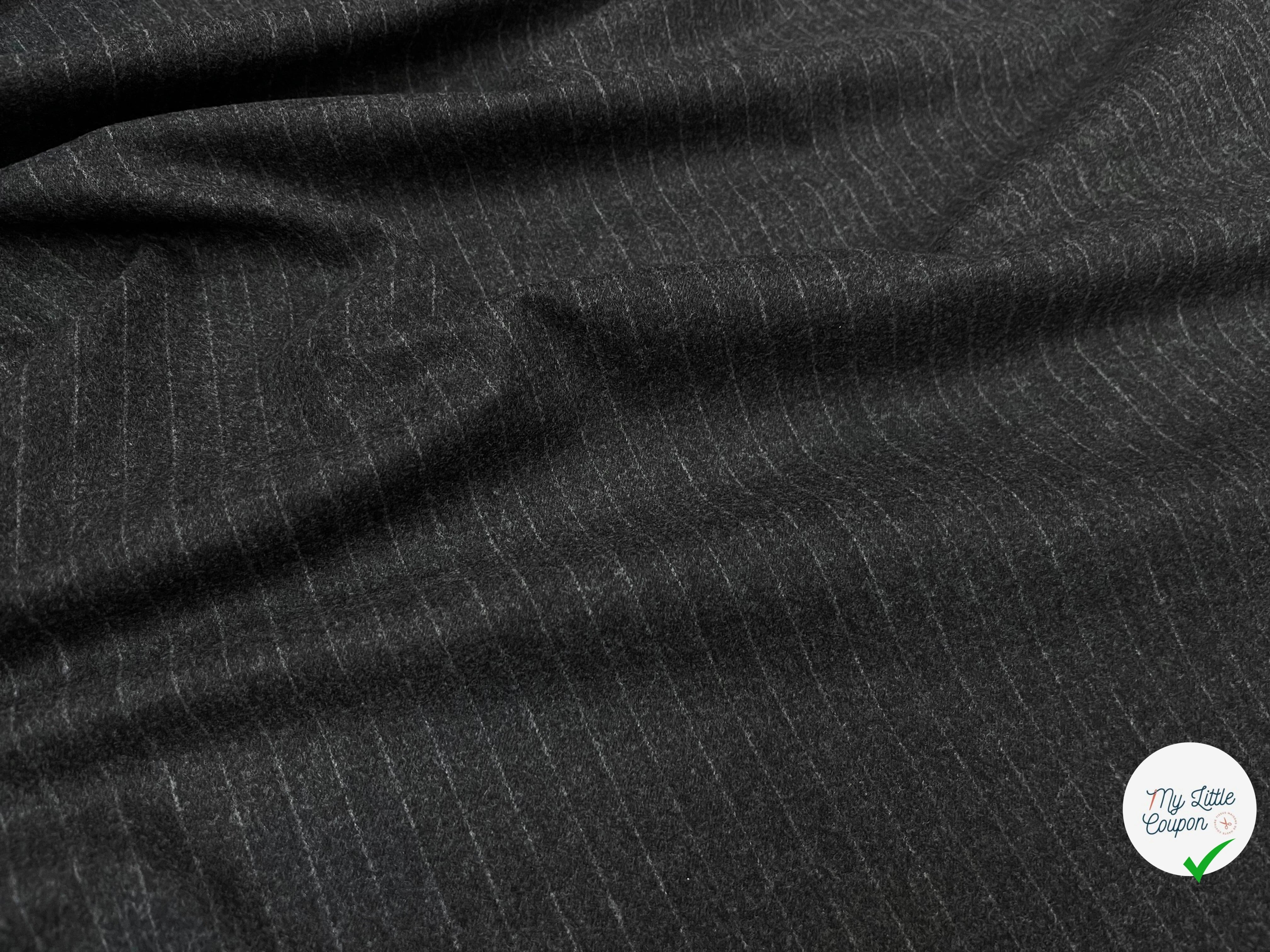 CABAN FIN VIGOGNA GESSO GRIS CHINÉ À RAYURES - My Little Coupon