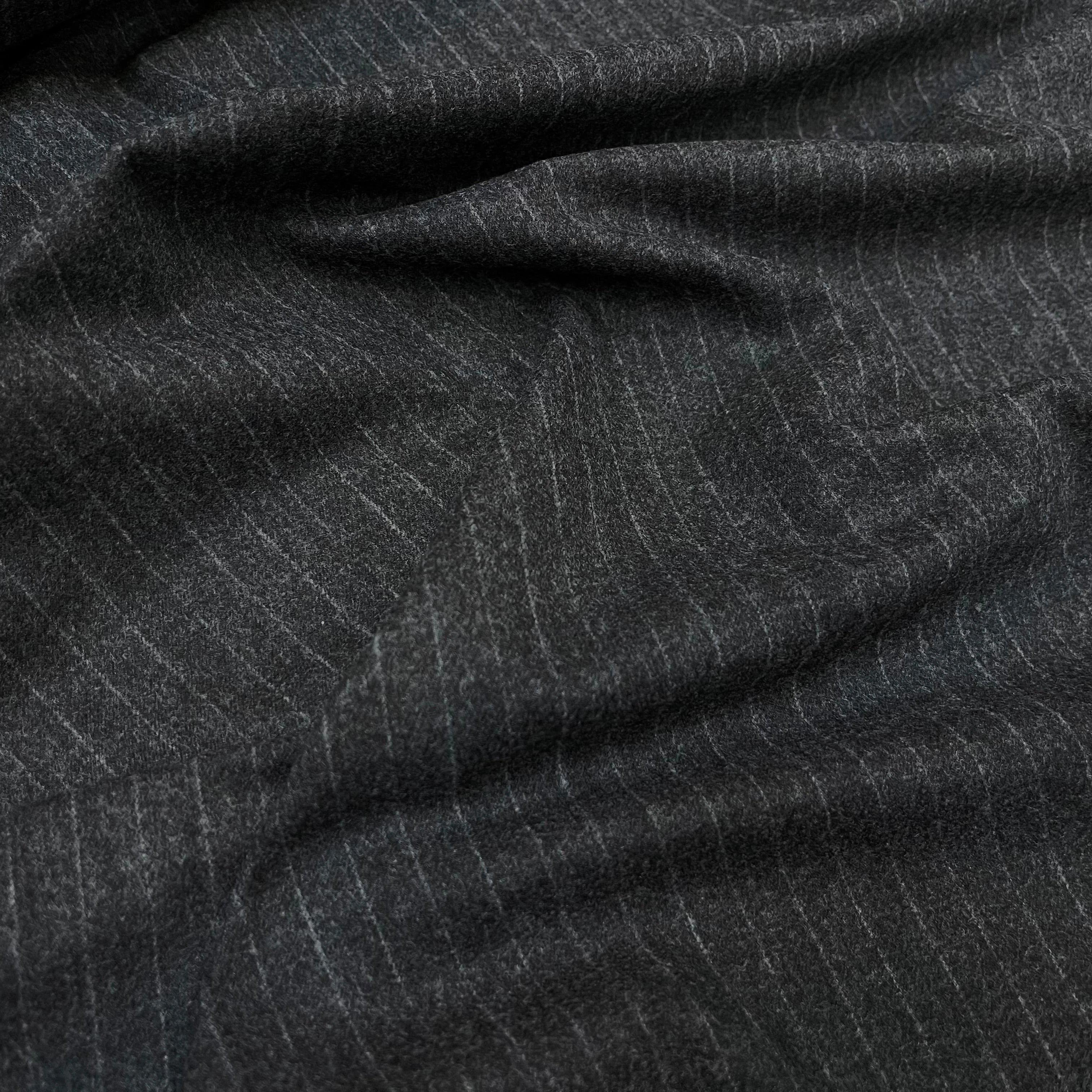 CABAN FIN VIGOGNA GESSO GRIS CHINÉ À RAYURES - My Little Coupon