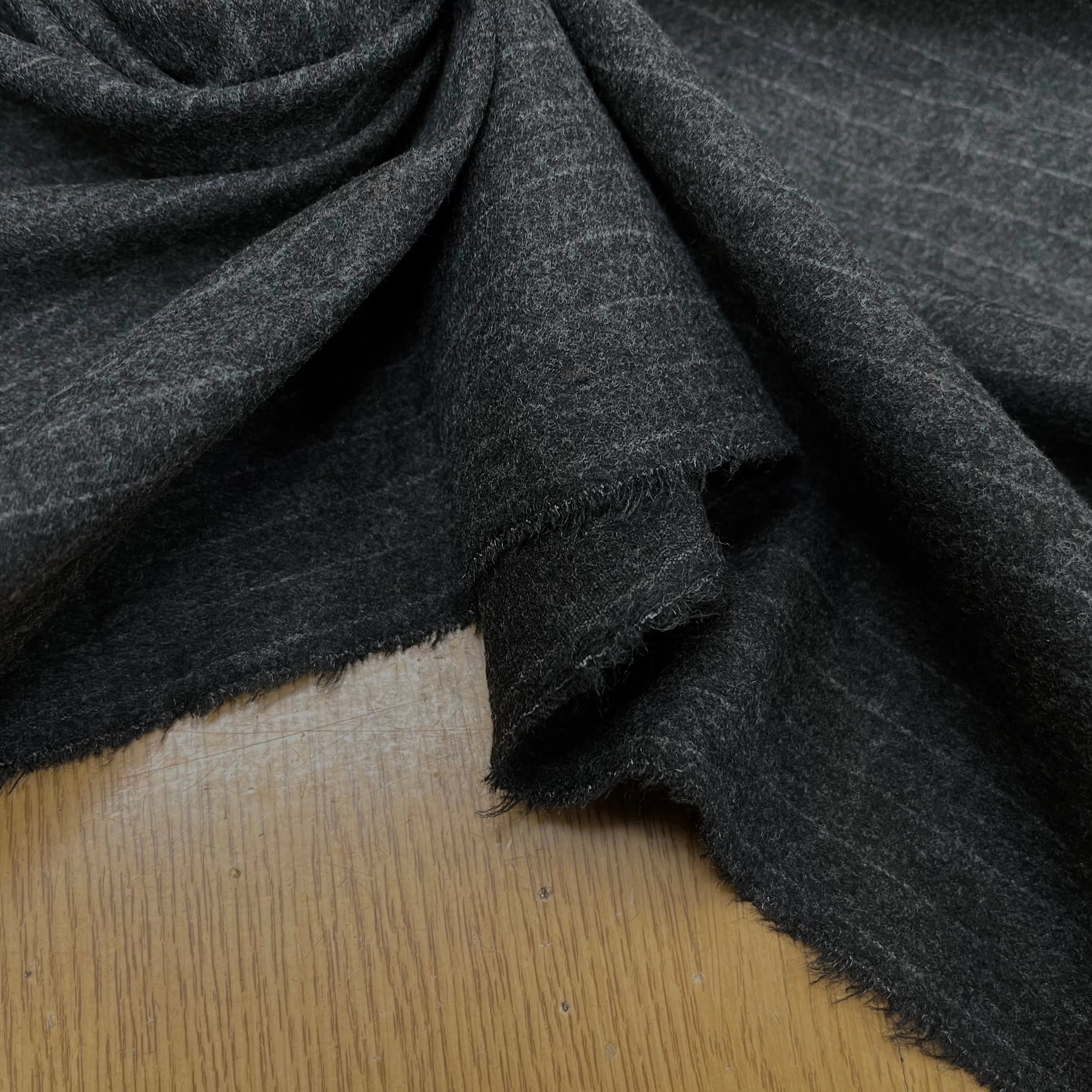 CABAN FIN VIGOGNA GESSO GRIS CHINÉ À RAYURES - My Little Coupon