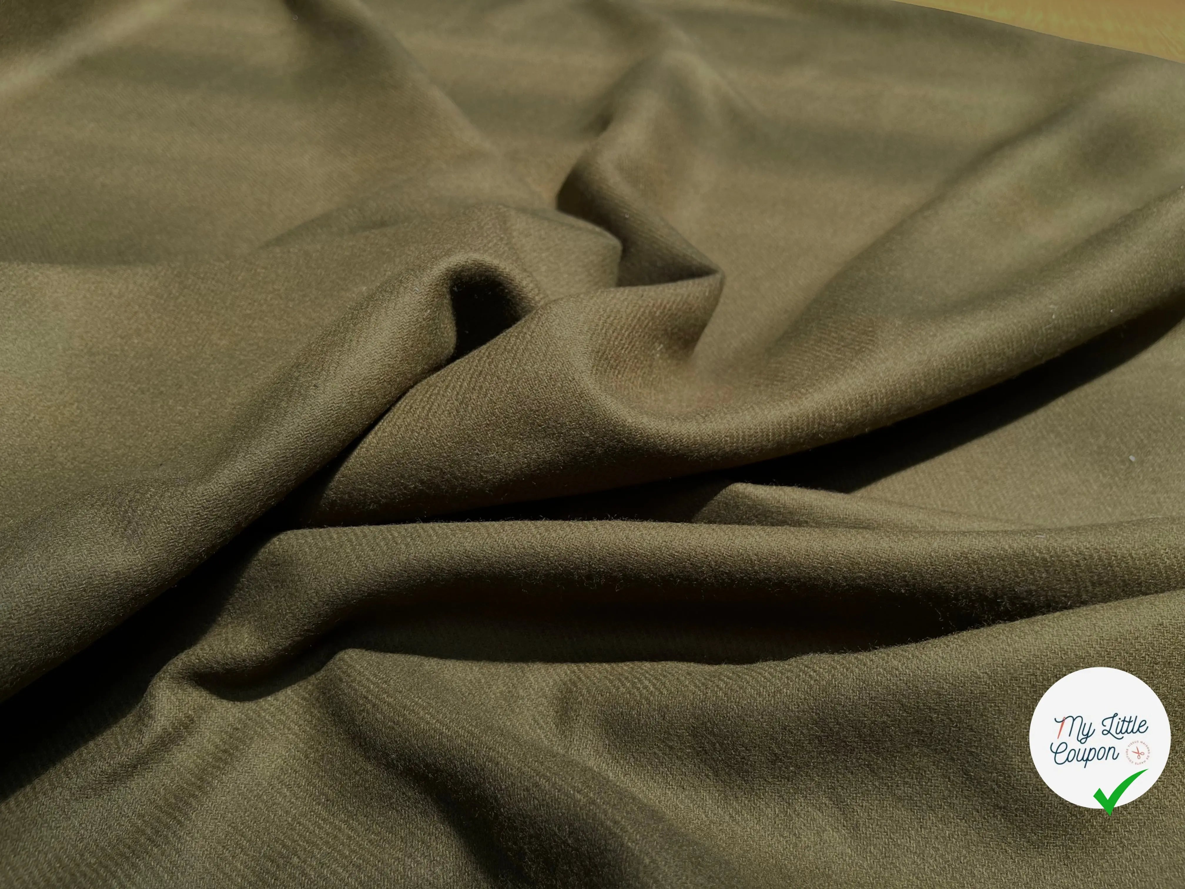 CABAN LAINAGE VERT KAKI SERGÉ - My Little Coupon