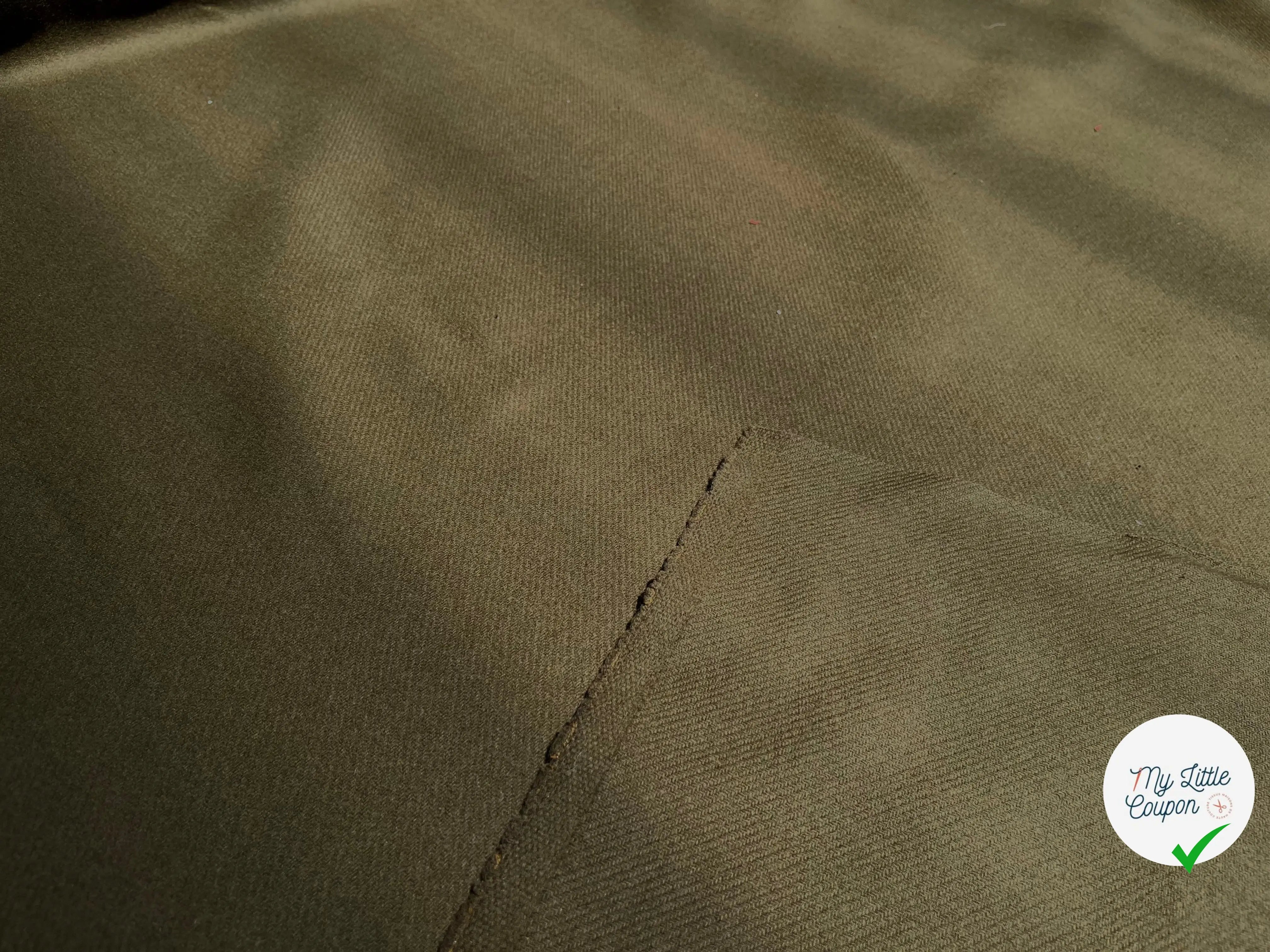 CABAN LAINAGE VERT KAKI SERGÉ - My Little Coupon