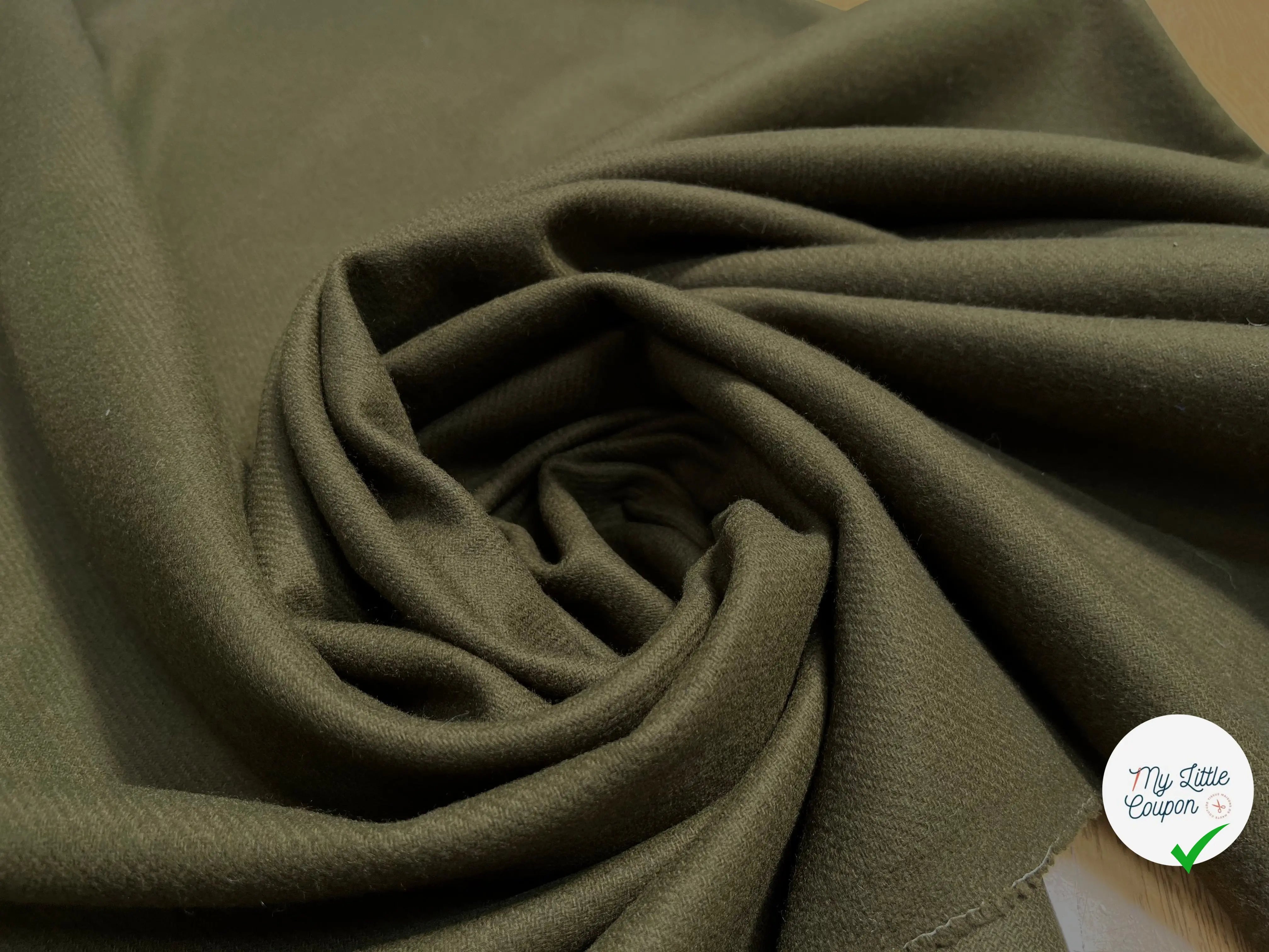 CABAN LAINAGE VERT KAKI SERGÉ - My Little Coupon