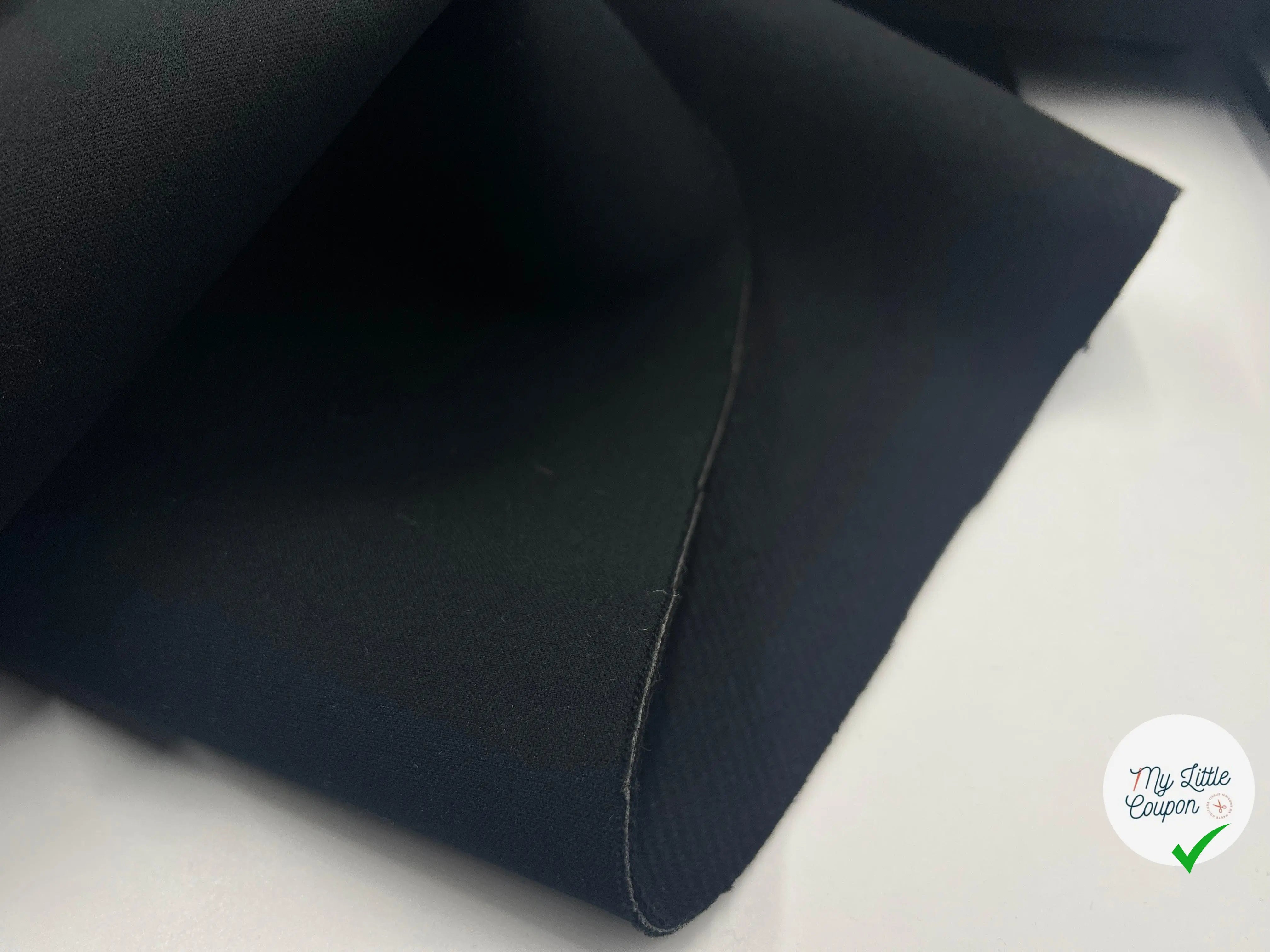 CABAN SERGÉ NOIR CONTRECOLLÉ POLYURÉTHANE NOIR - My Little Coupon - tissu - coudre