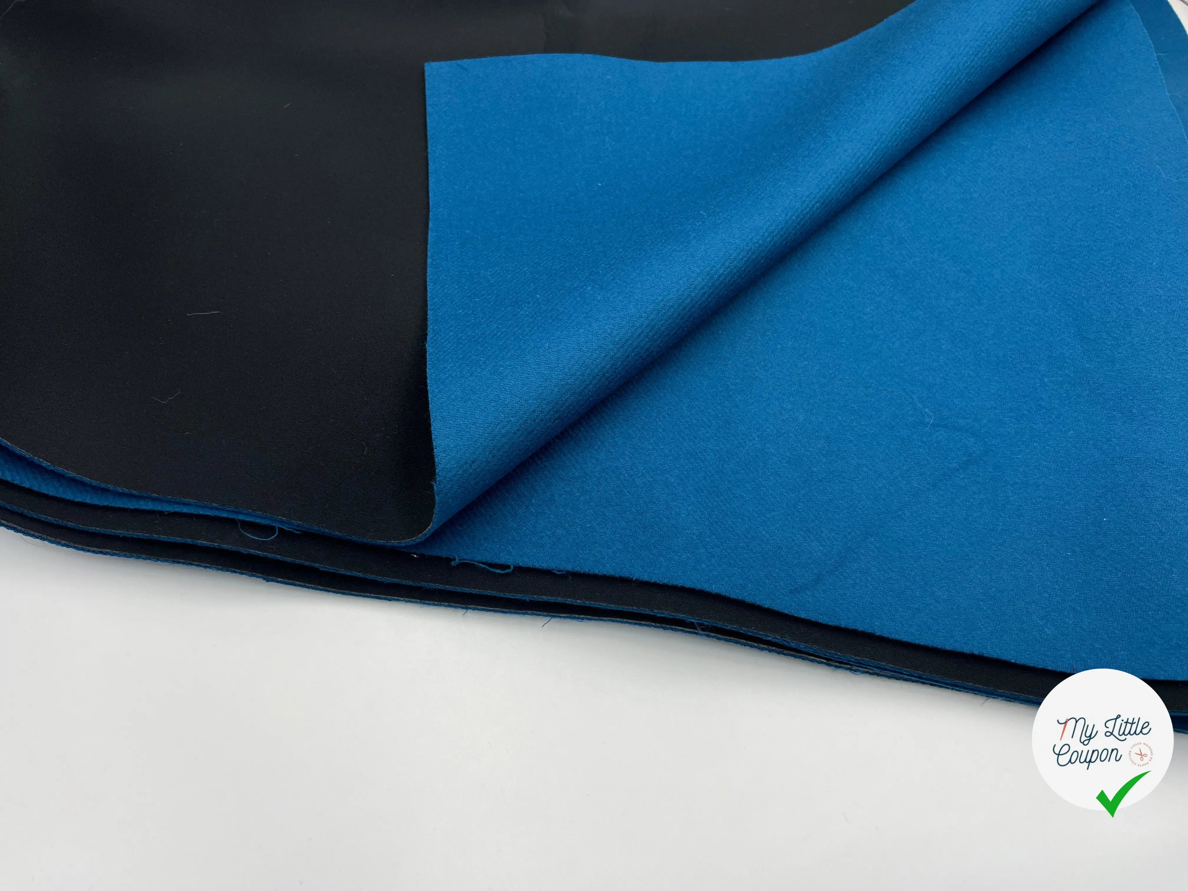 CABAN STRIĂ BLEU VERT CONTRECOLLĂ JERSEY NOIR - My Little Coupon - tissu - coudre