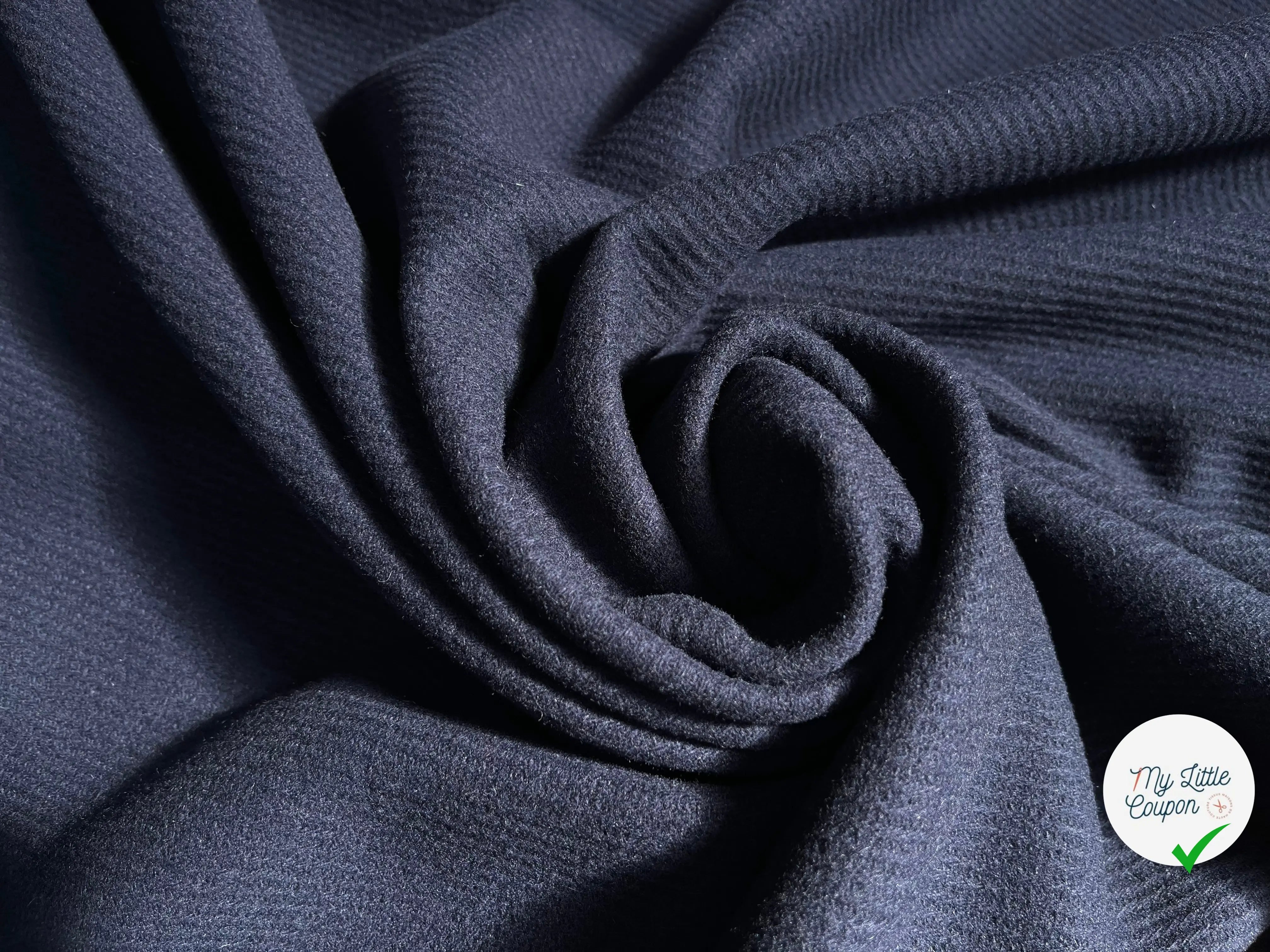 CABAN STRIÉ UNI MARINE 80% LAINE VIERGE - My Little Coupon