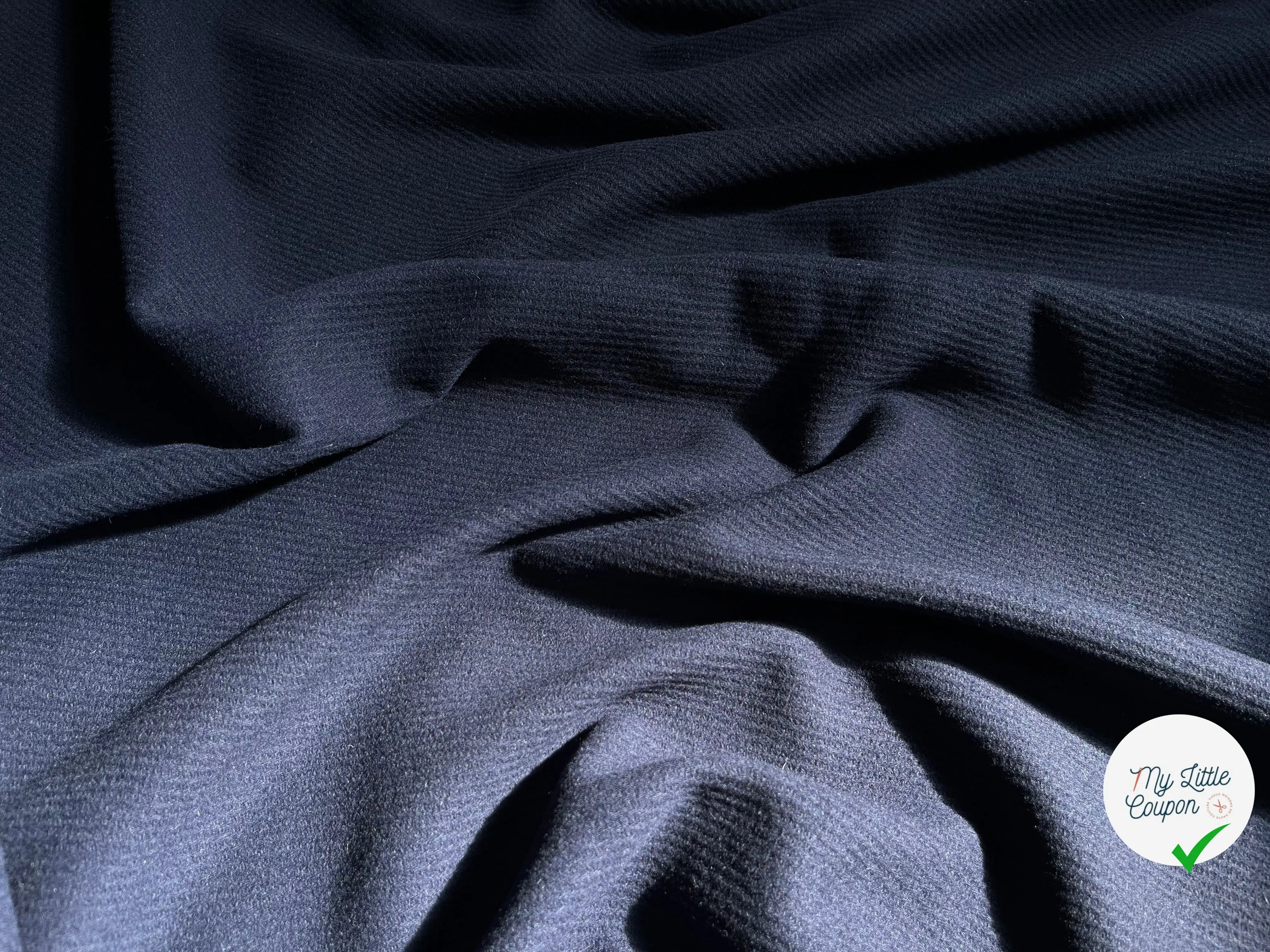 CABAN STRIÉ UNI MARINE 80% LAINE VIERGE - My Little Coupon