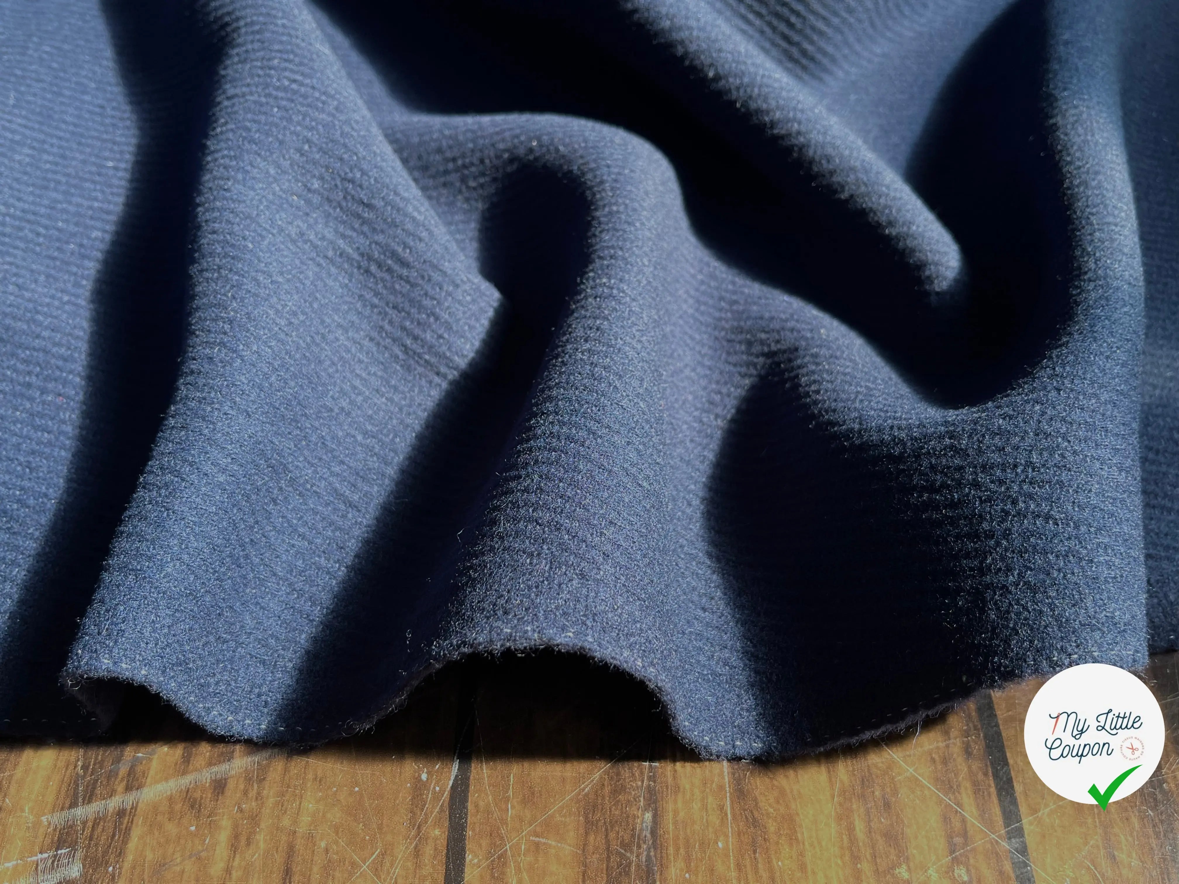 CABAN STRIÉ UNI MARINE 80% LAINE VIERGE - My Little Coupon