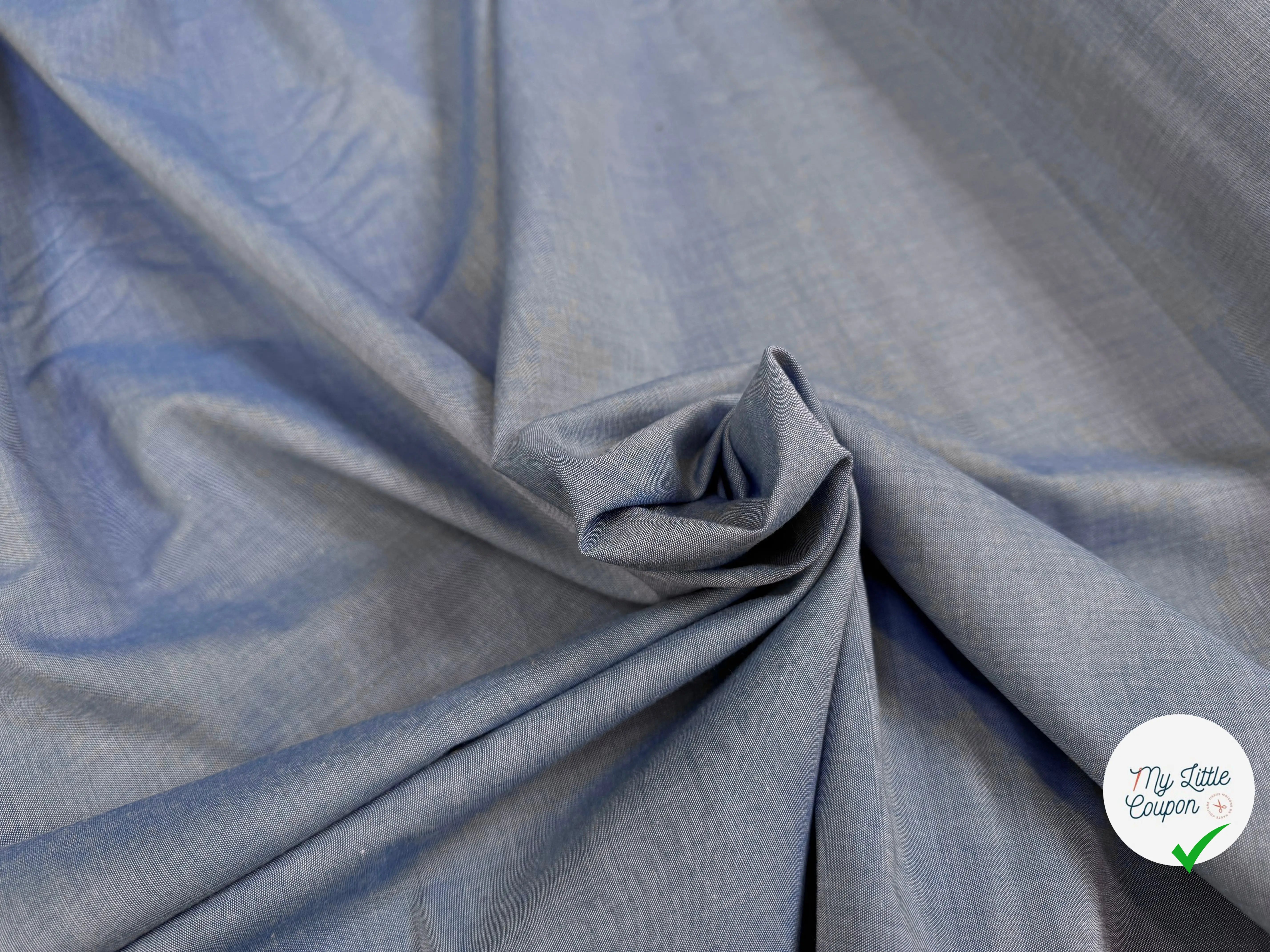 CHAMBRAY DE COTON BLEU ÉLÉGANT - My Little Coupon