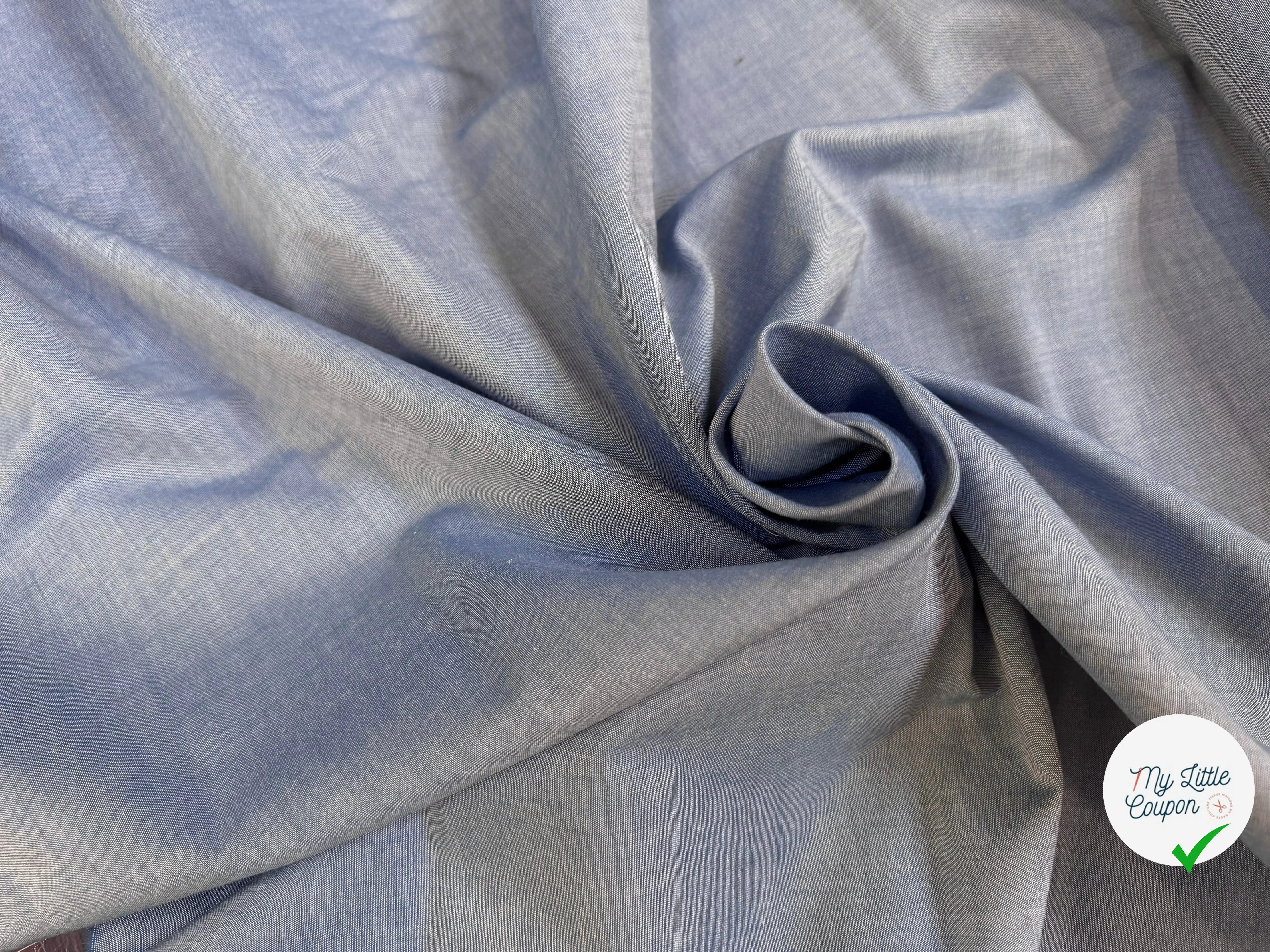 CHAMBRAY DE COTON BLEU ÉLÉGANT - My Little Coupon
